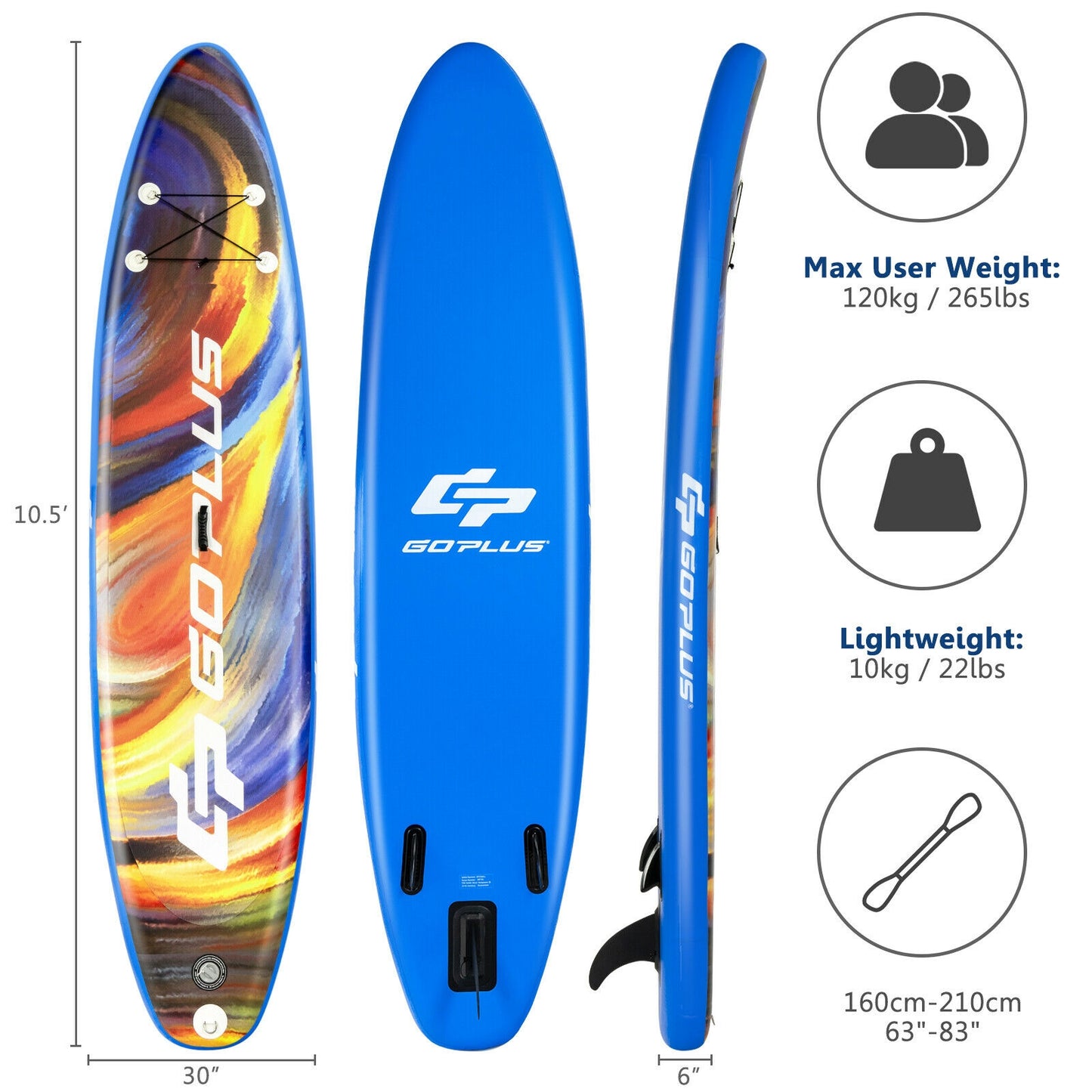 Inflatable Stand Up Paddle Board with Backpack Aluminum Paddle Pump-M size Kids Crystal