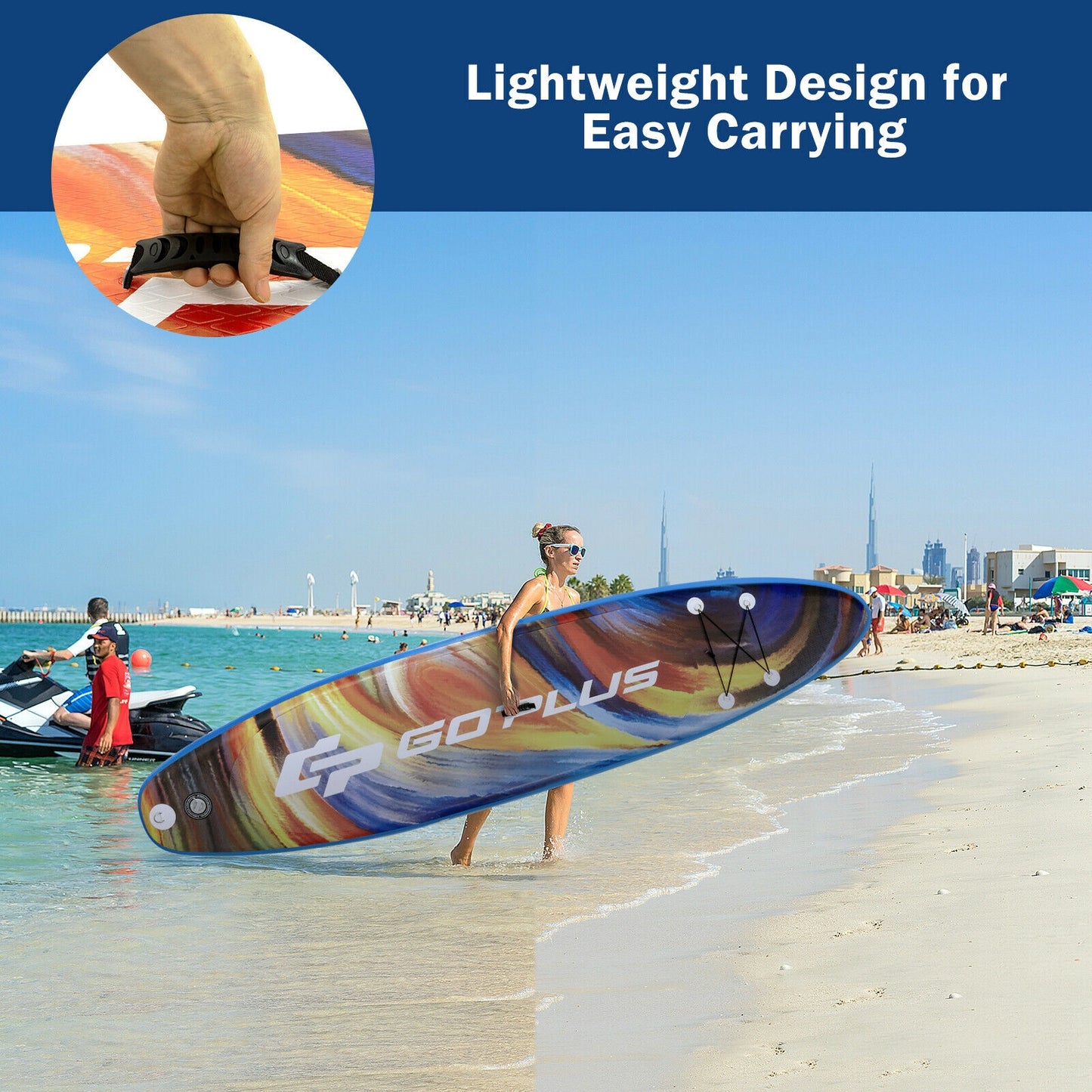 Inflatable Stand Up Paddle Board with Backpack Aluminum Paddle Pump-M size Kids Crystal