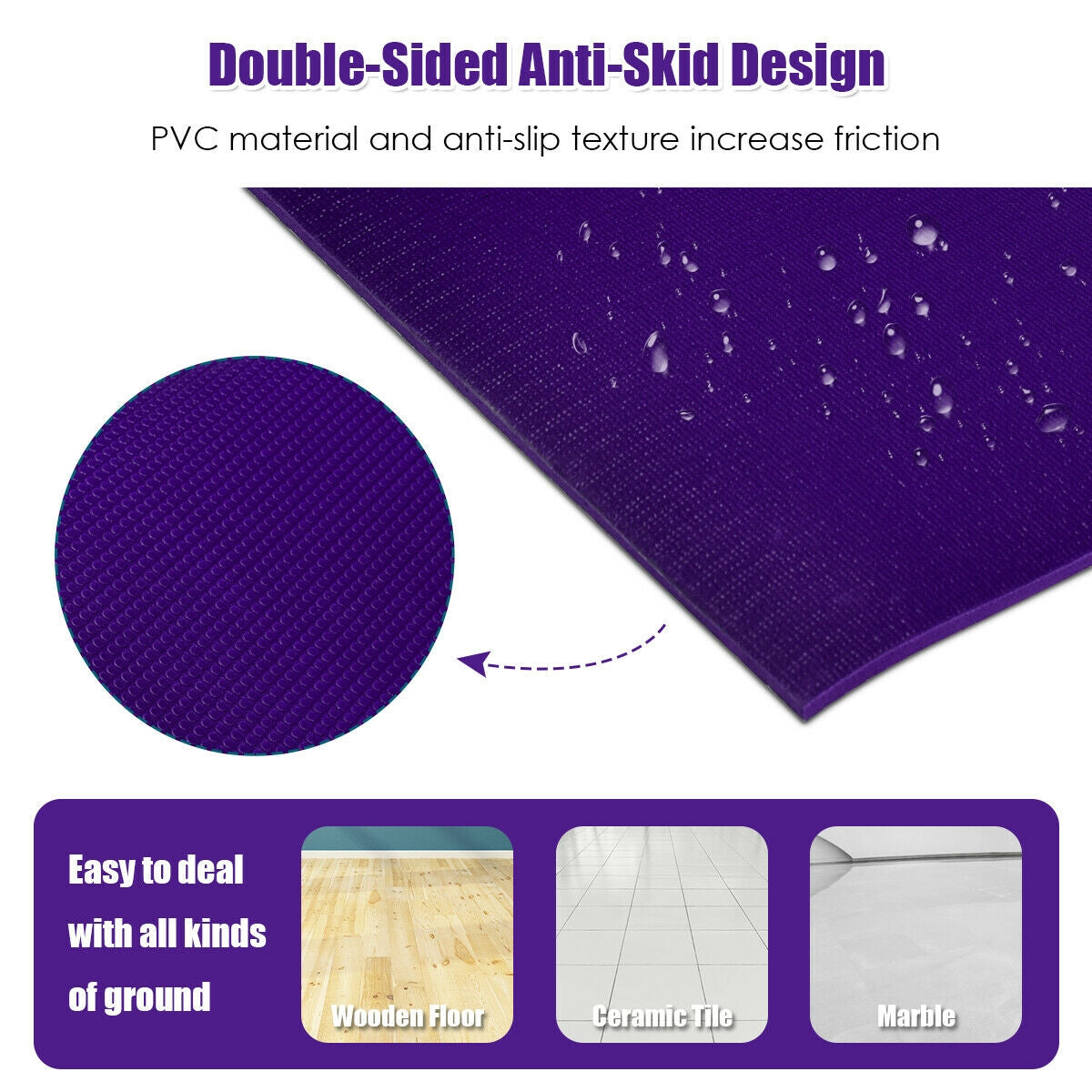 6 x 4 Feet Large Yoga Mat-Purple Kids Crystal