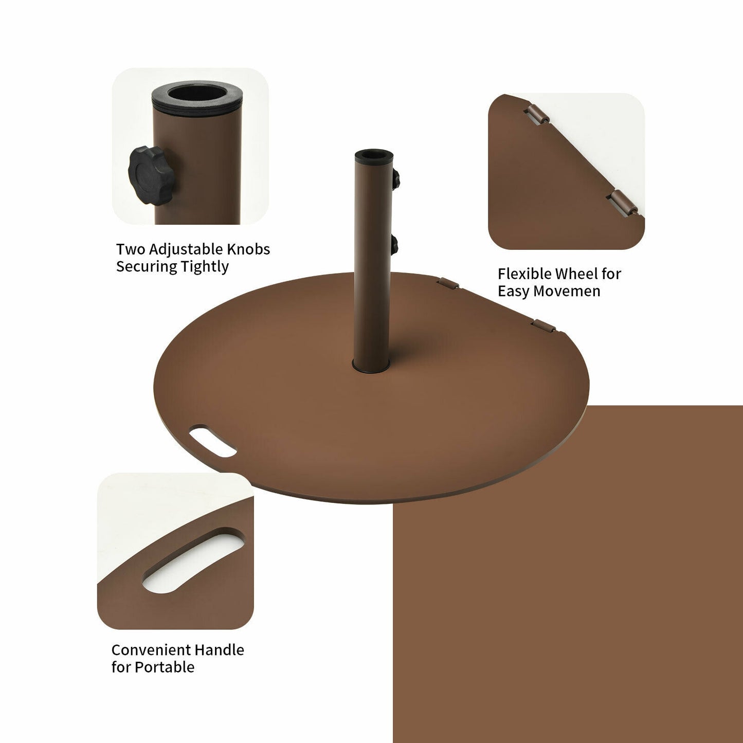 50 lbs Umbrella Base Stand with Wheels for Patio Kids Crystal