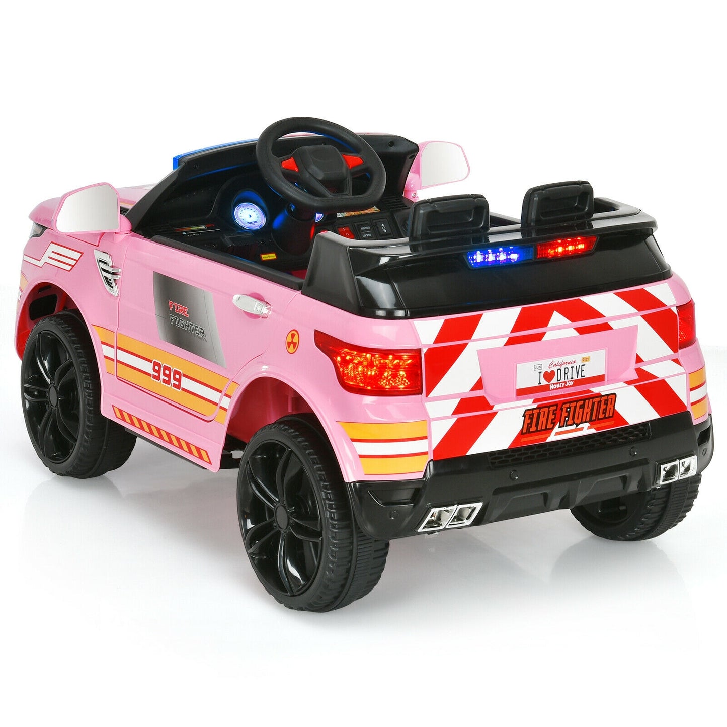 12V Kids Electric Ride On Car with Remote Control-Pink Kids Crystal
