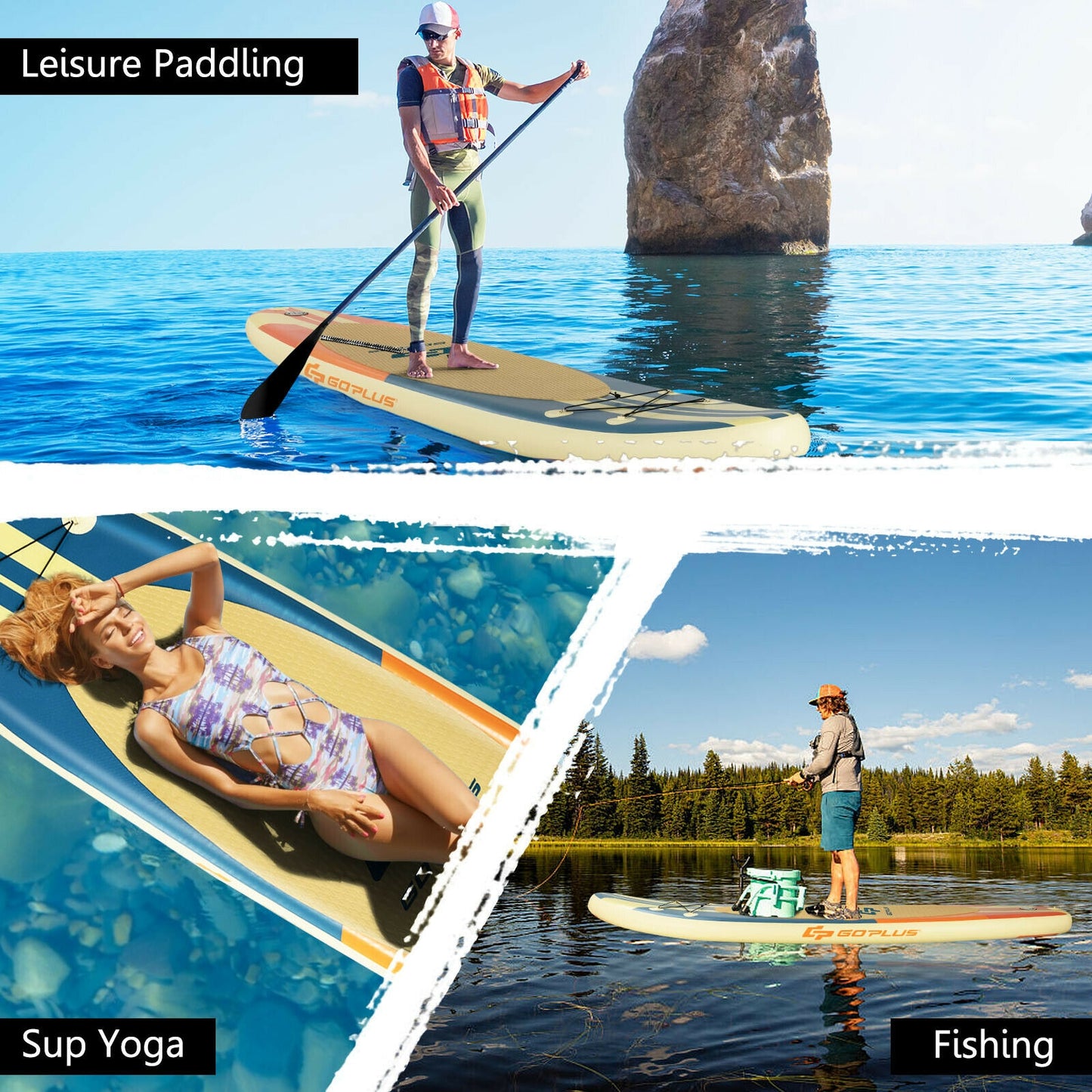 Inflatable Stand Up Paddle Board Surfboard with Bag Aluminum Paddle and Hand Pump-L Kids Crystal