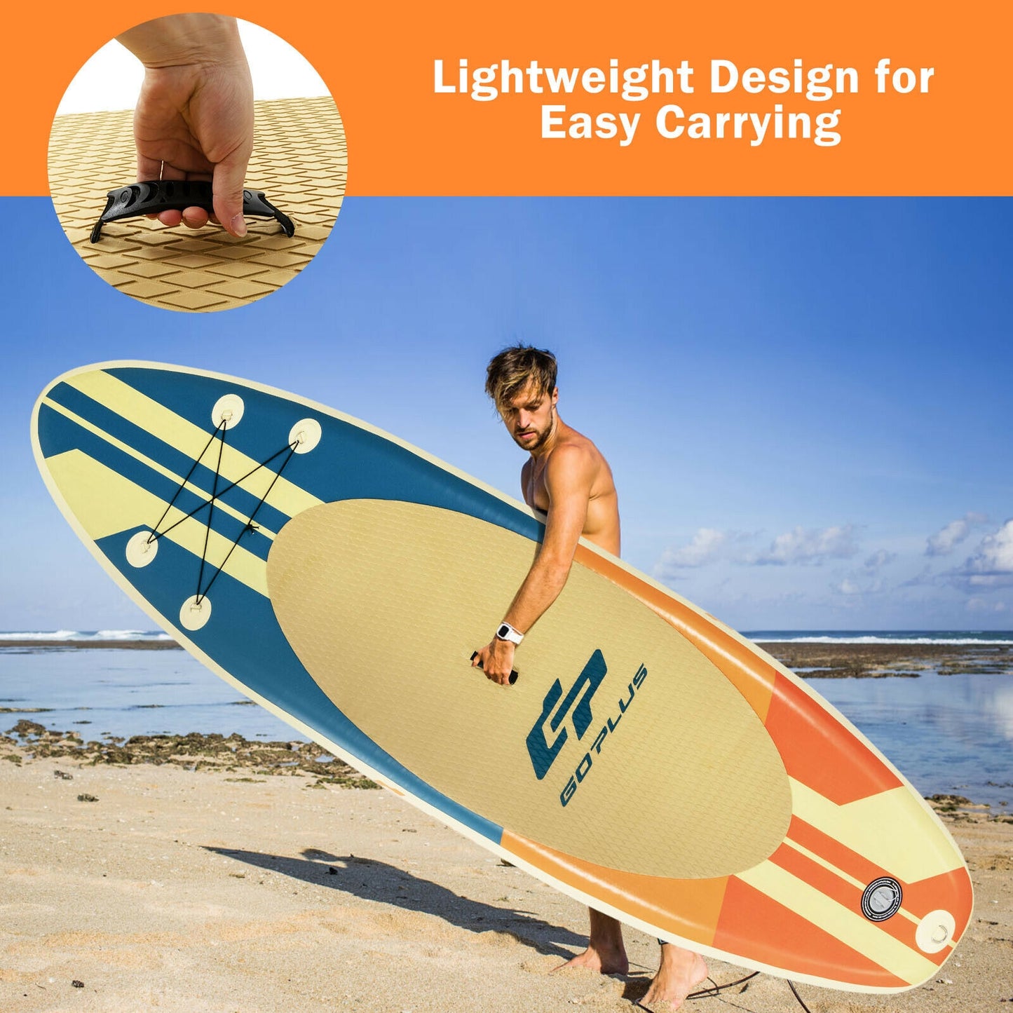 Inflatable Stand Up Paddle Board Surfboard with Bag Aluminum Paddle and Hand Pump-M Kids Crystal