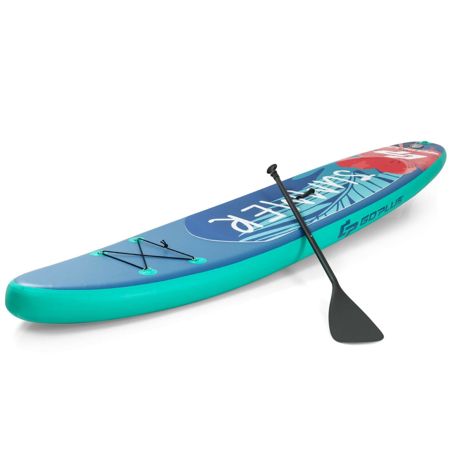 10 Feet Inflatable Stand Up Paddle Board with Backpack Leash Aluminum Paddle-L Kids Crystal
