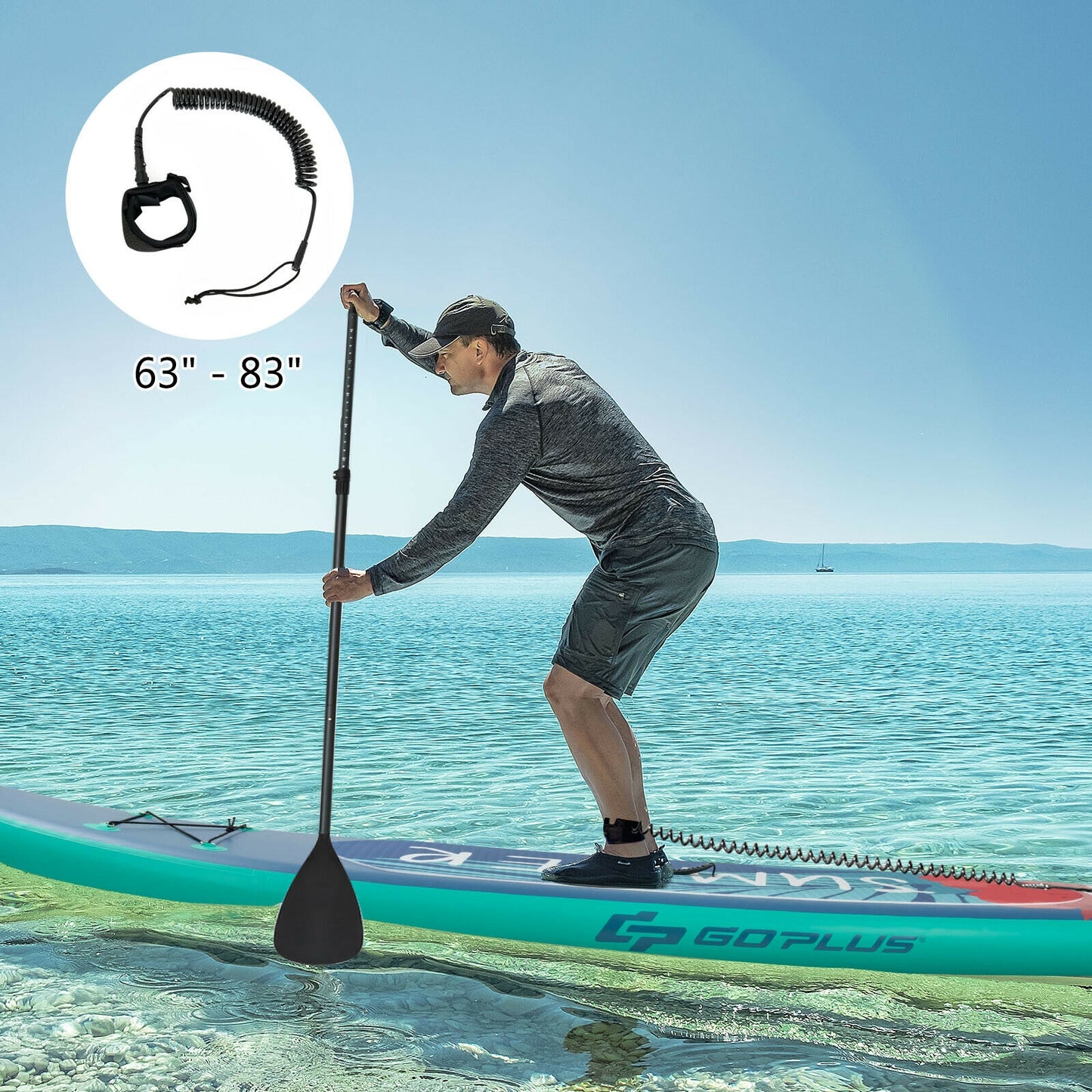 10 Feet Inflatable Stand Up Paddle Board with Backpack Leash Aluminum Paddle-L Kids Crystal