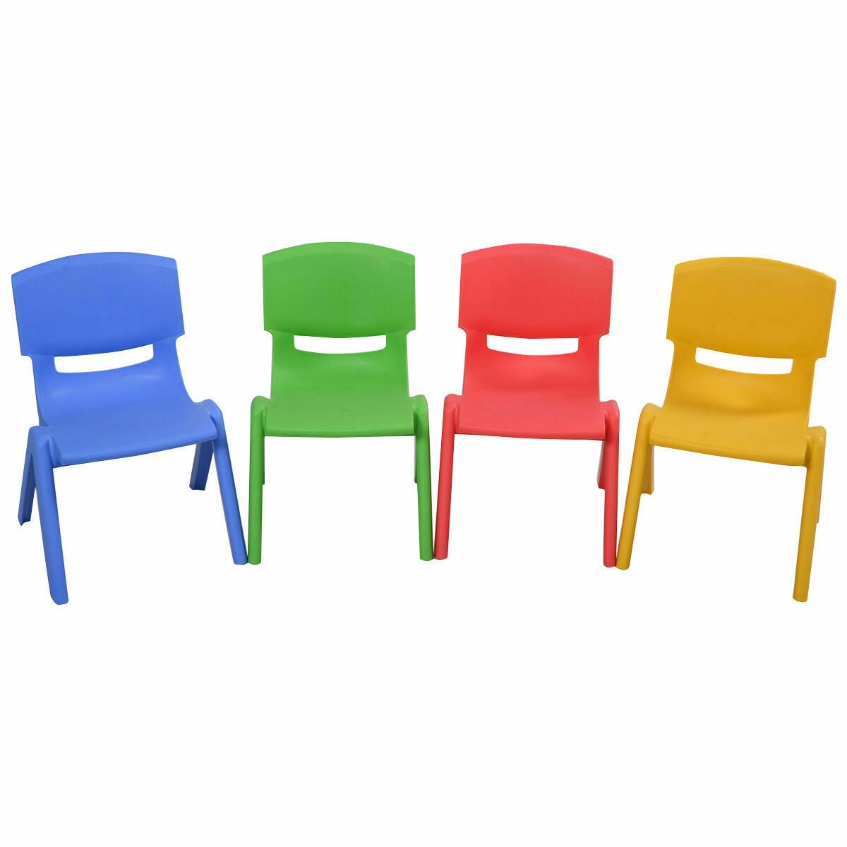 4-pack Colorful Stackable Plastic Children Chairs Kids Crystal