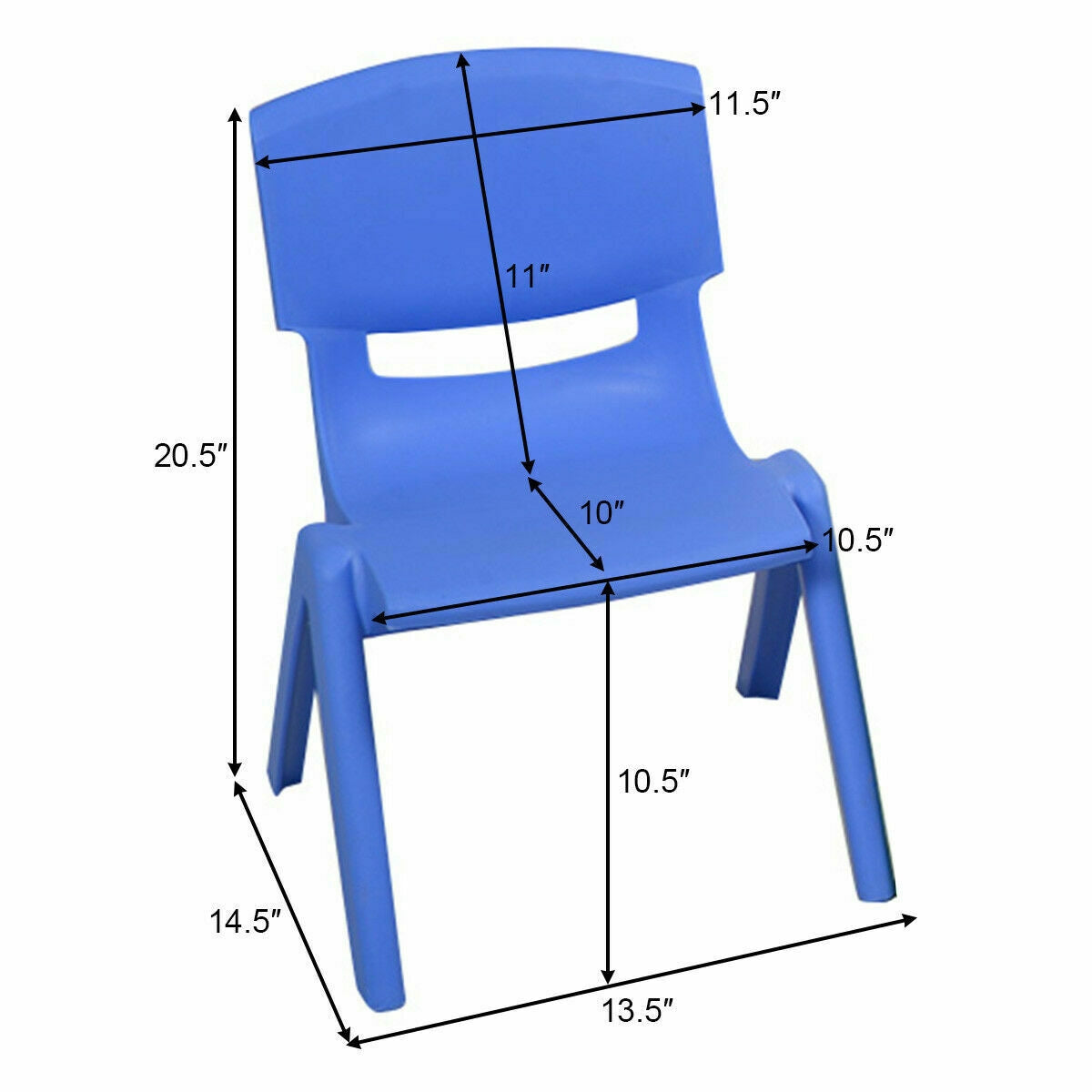 4-pack Colorful Stackable Plastic Children Chairs Kids Crystal