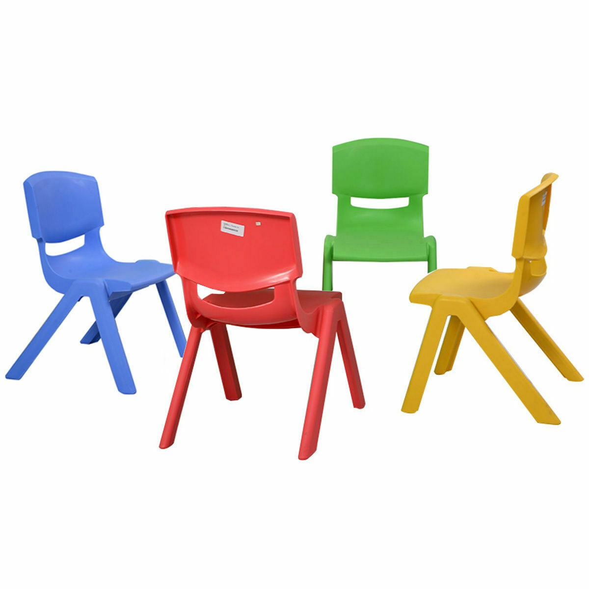 4-pack Colorful Stackable Plastic Children Chairs Kids Crystal