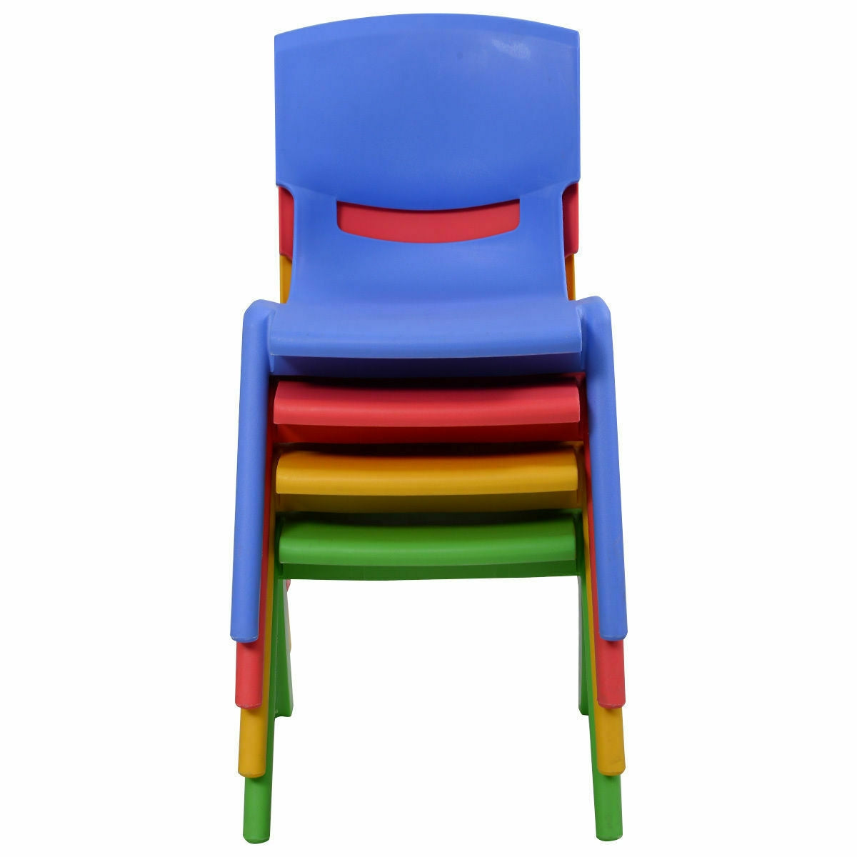 4-pack Colorful Stackable Plastic Children Chairs Kids Crystal