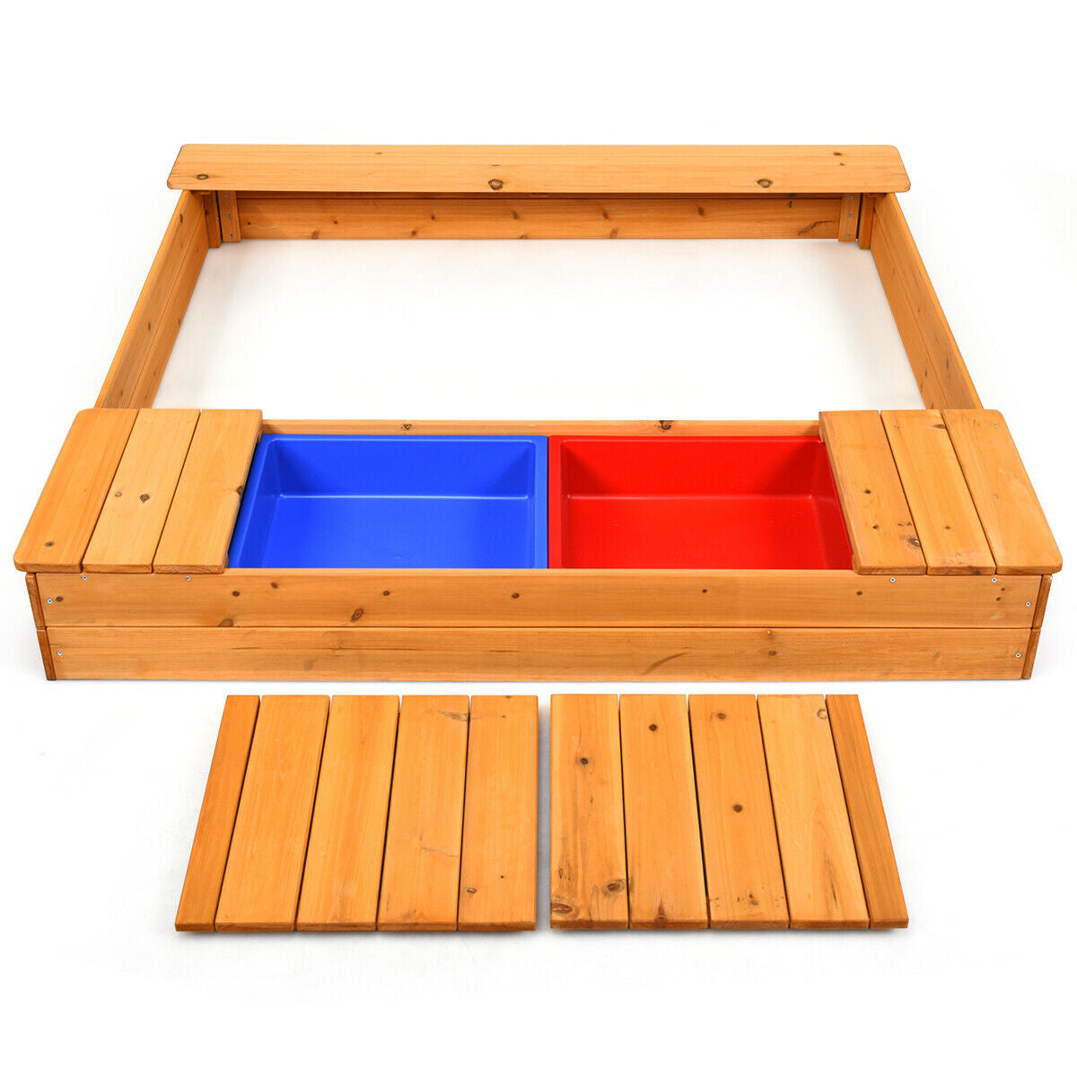 Kids Outdoor Playset Backyard Cedar Sandbox Kids Crystal