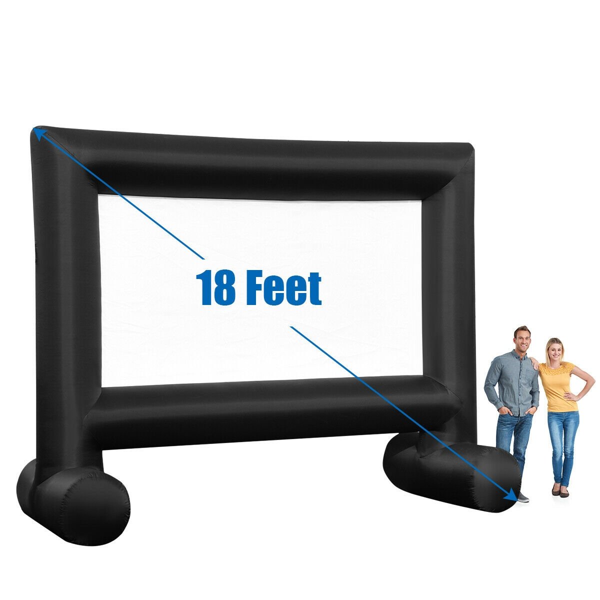 Inflatable Outdoor Movie Projector Screen with Blower and Carrying Bag-18' Kids Crystal
