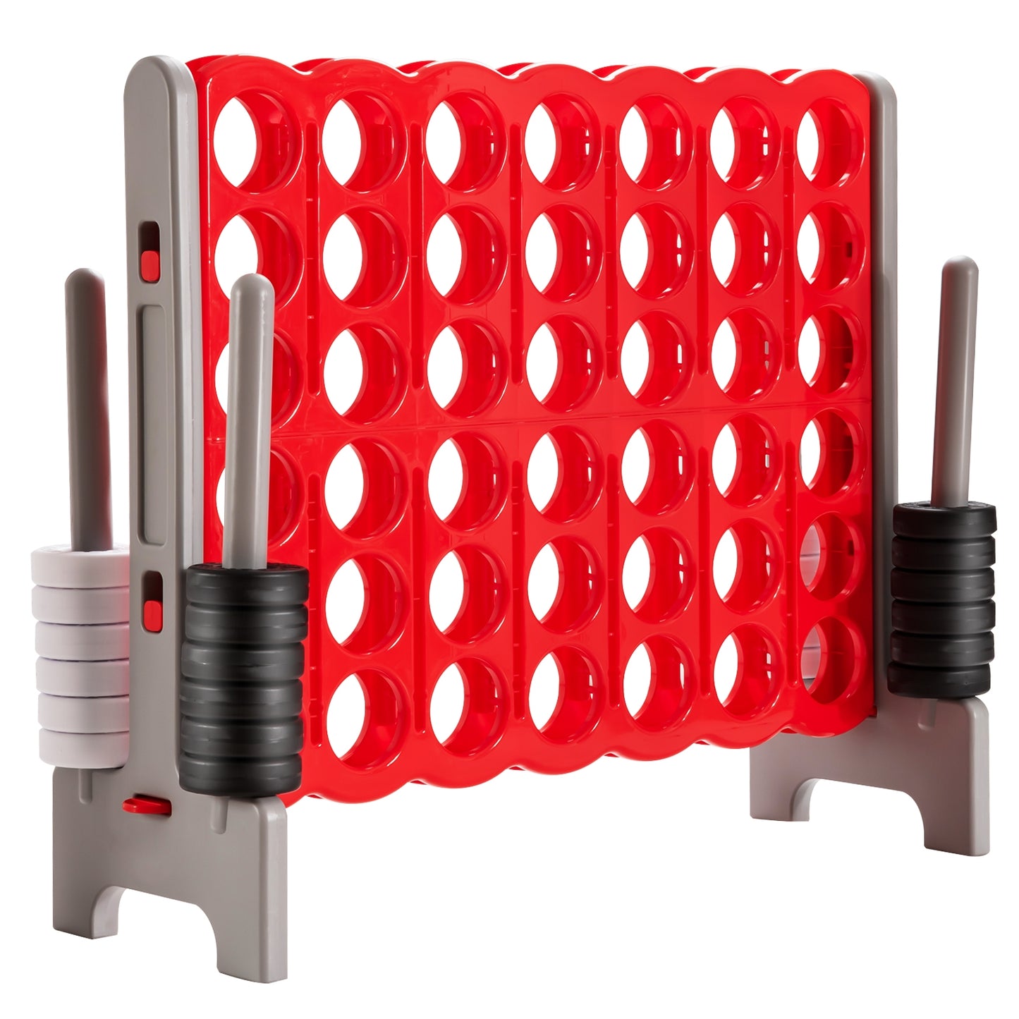 3.5 Feet Tall Jumbo 4 to Score Giant Game Set with 42 Jumbo Rings-Red Kids Crystal