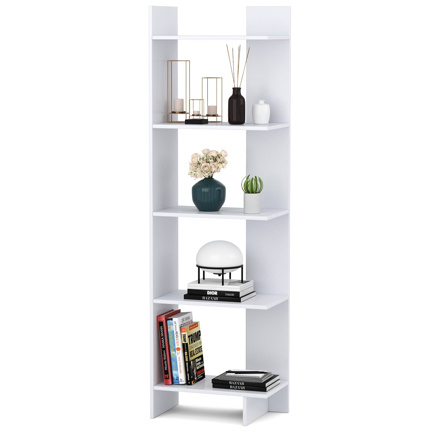 5-Tier Freestanding Decorative Storage Display Bookshelf Kids Crystal