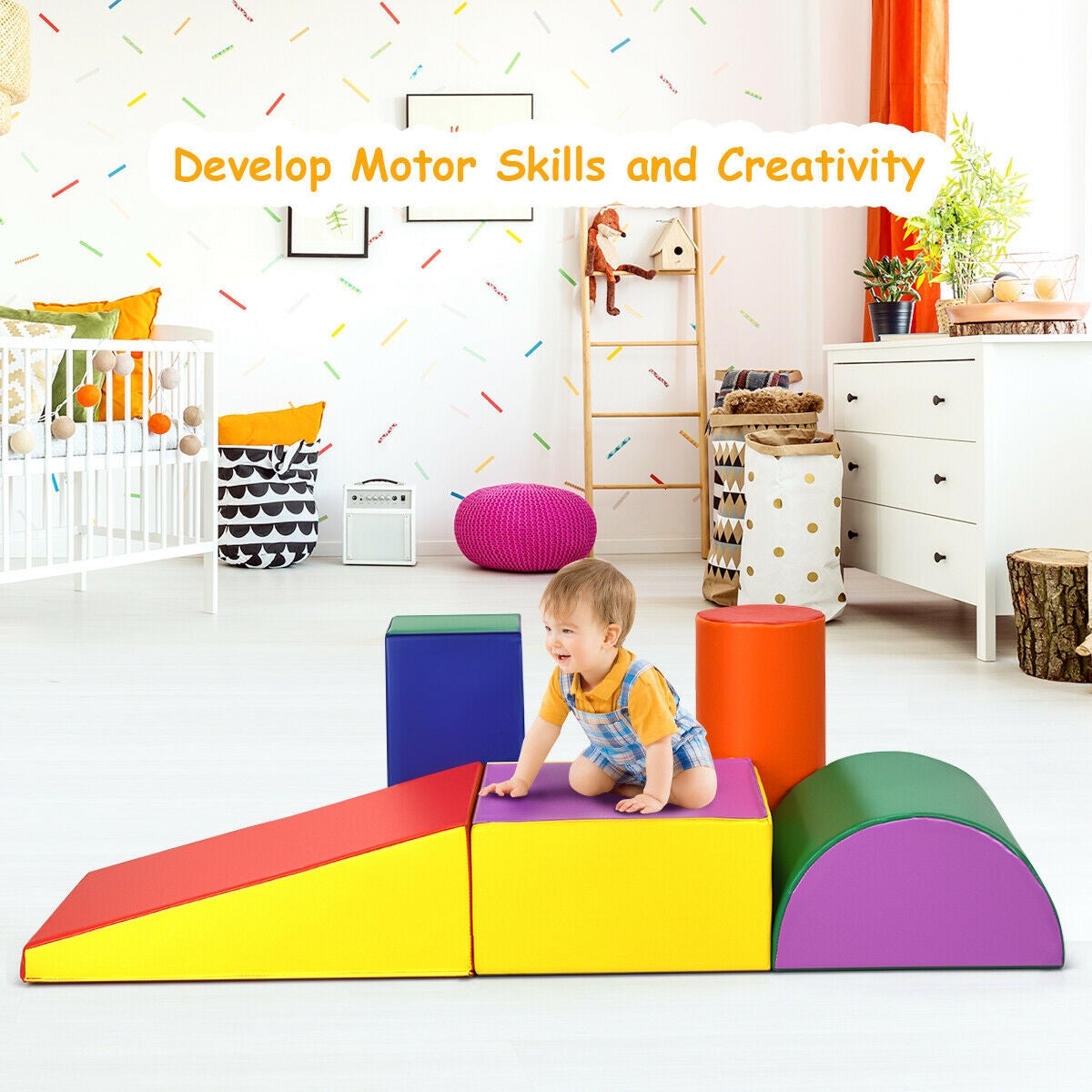 Crawl Climb Foam Shapes Playset Softzone Toy Kids Crystal