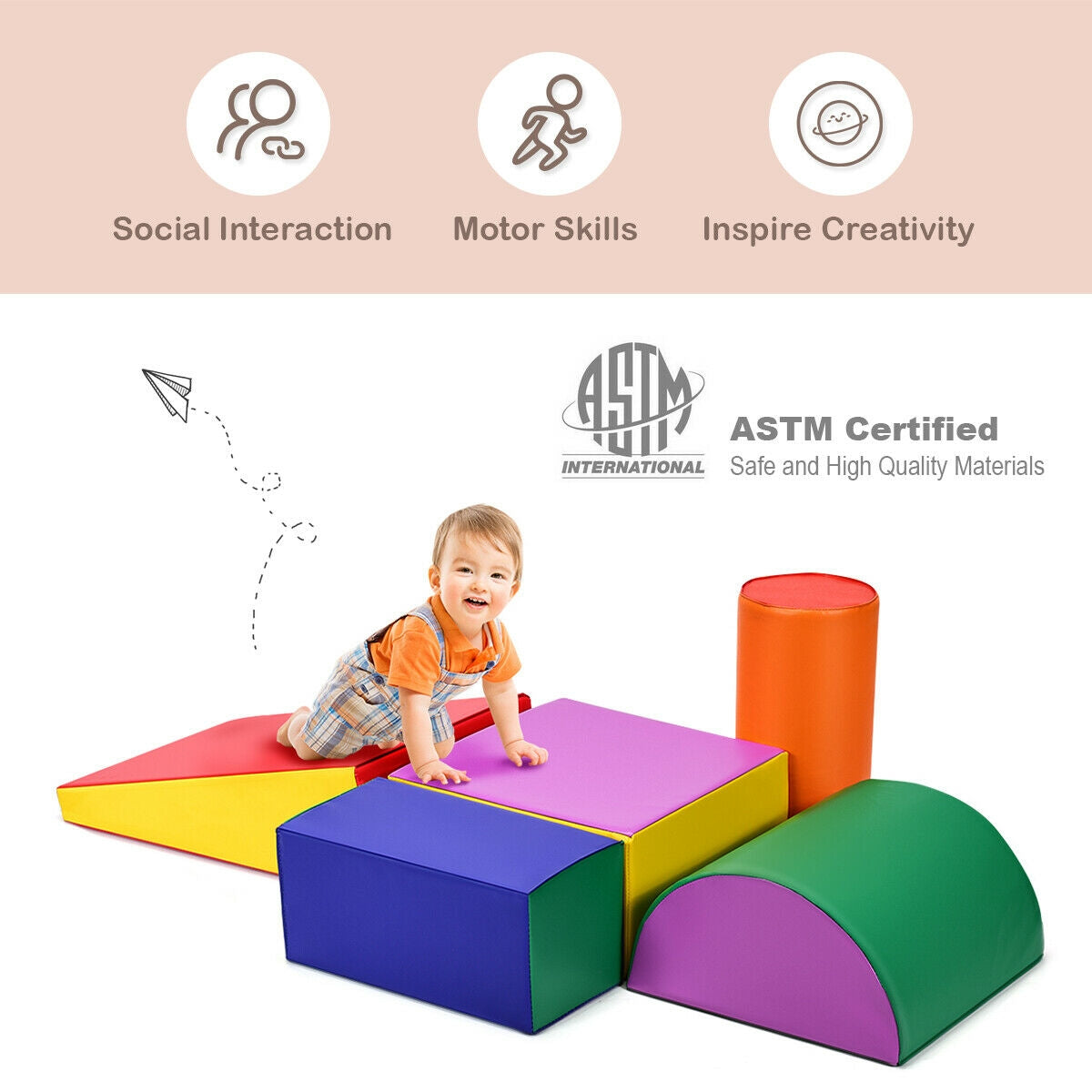 Crawl Climb Foam Shapes Playset Softzone Toy Kids Crystal