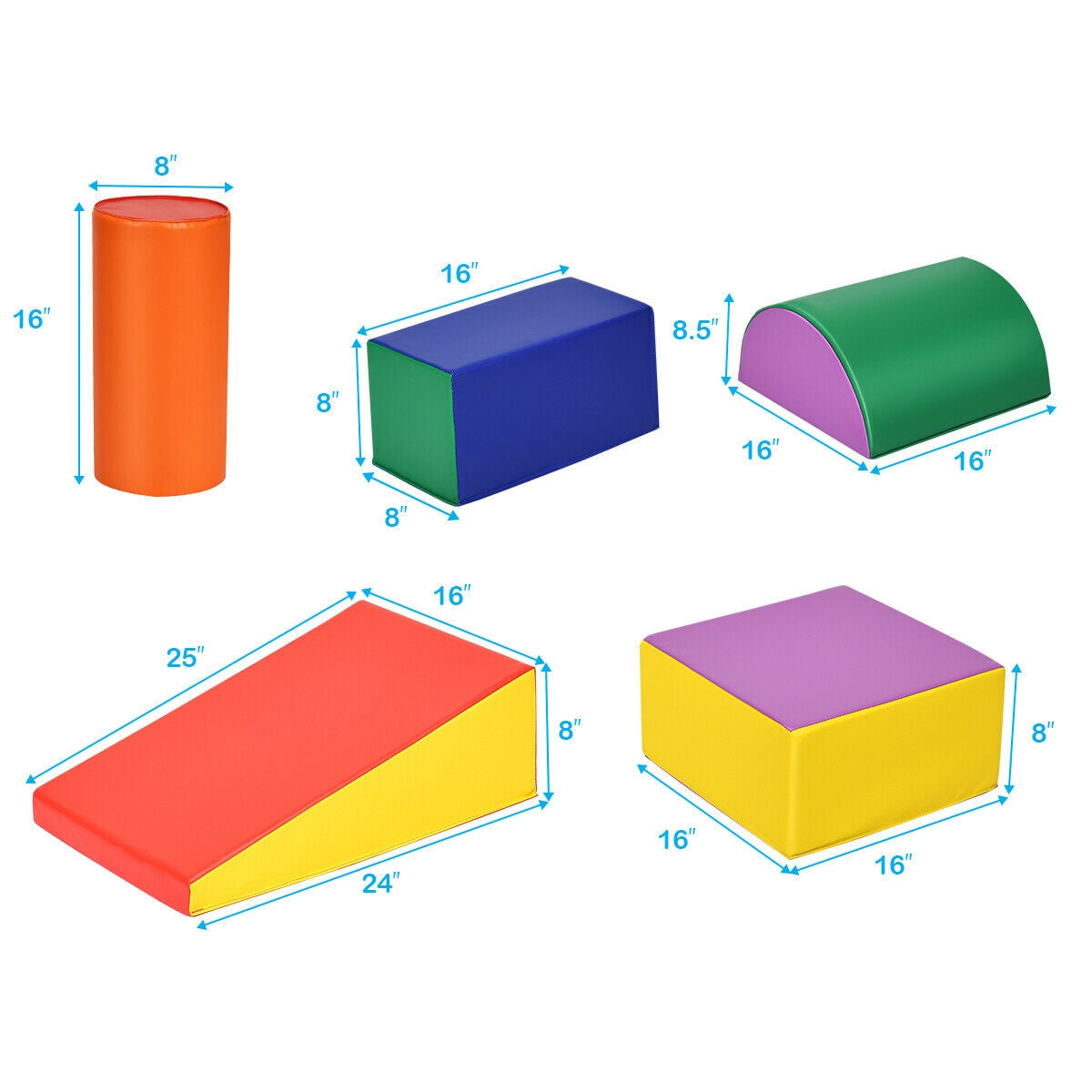 Crawl Climb Foam Shapes Playset Softzone Toy Kids Crystal