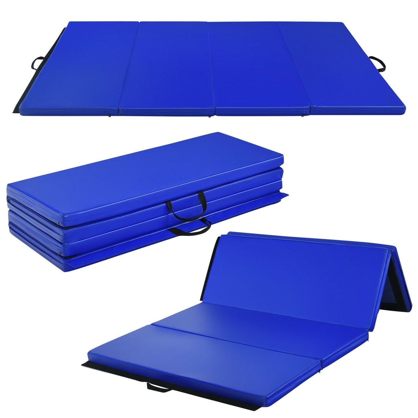 Gymnastics PU Mat Thick Folding Panel Gym Fitness Exercise-Navy Kids Crystal