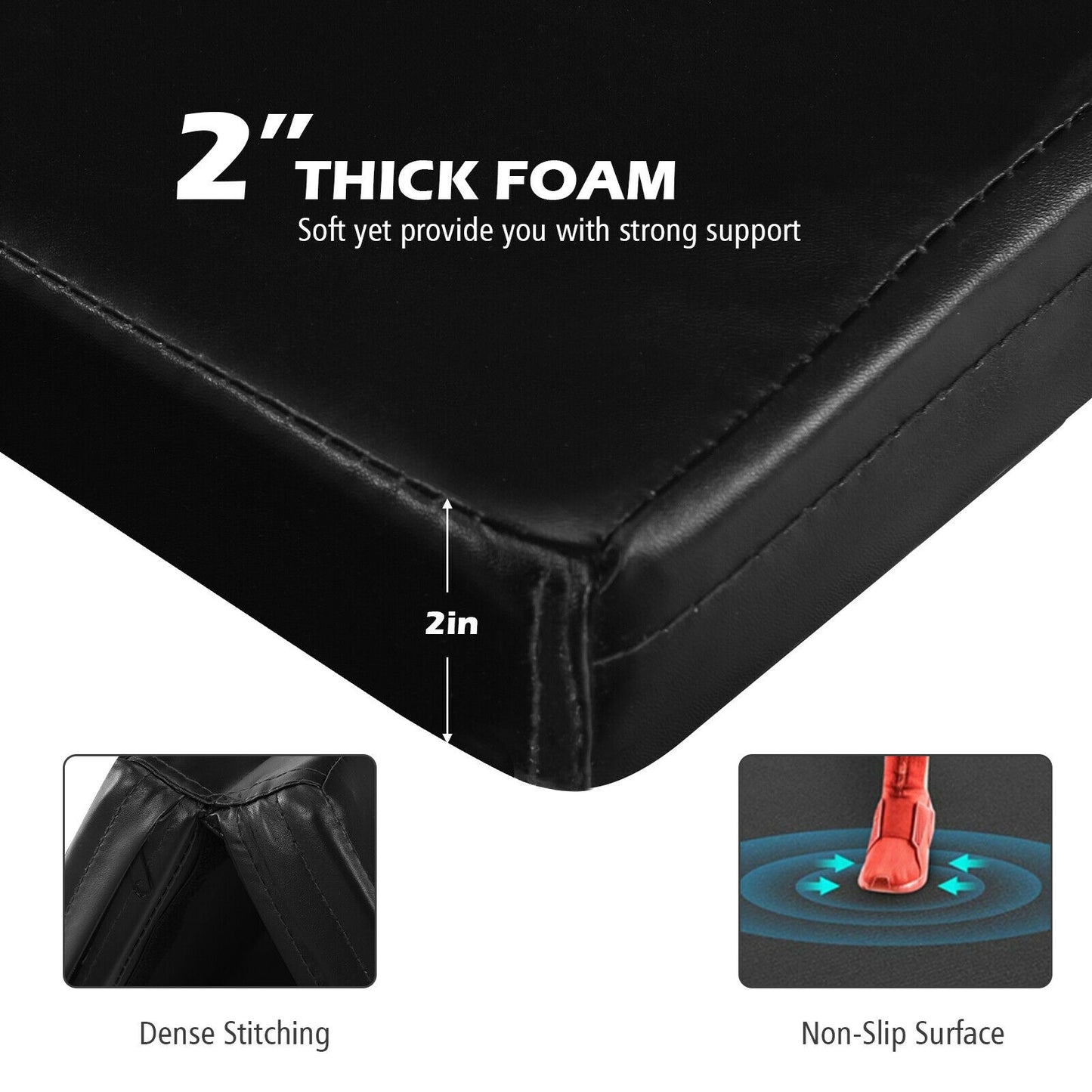 Gymnastics PU Mat Thick Folding Panel Gym Fitness Exercise-Black Kids Crystal