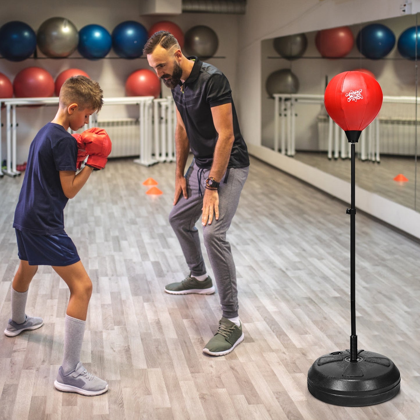 Adjustable Height Punching Bag with Stand Plus Boxing Gloves for Both Adults and Kids Kids Crystal