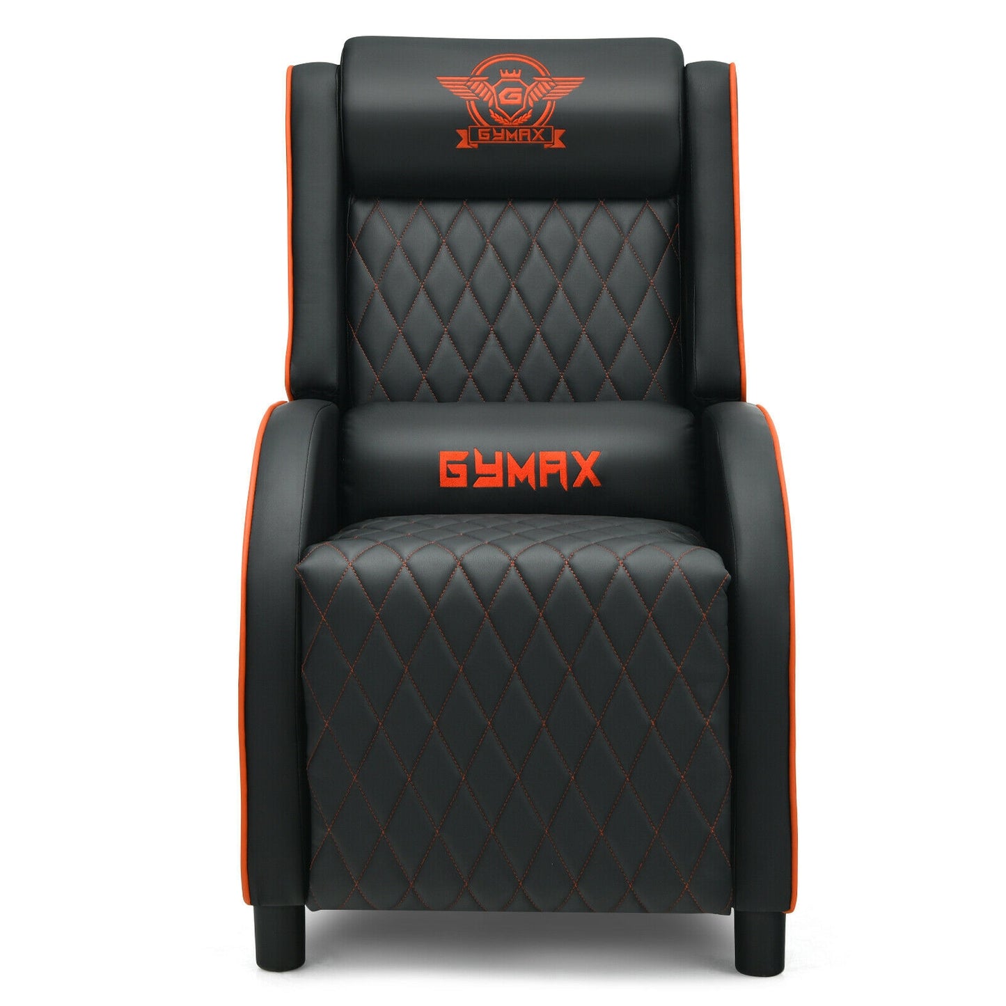 Massage Gaming Recliner Chair with Headrest and Adjustable Backrest for Home Theater-Orange Kids Crystal