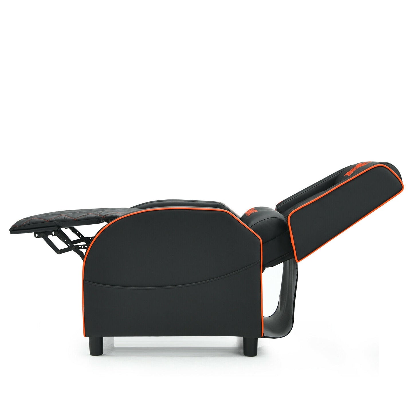 Massage Gaming Recliner Chair with Headrest and Adjustable Backrest for Home Theater-Orange Kids Crystal