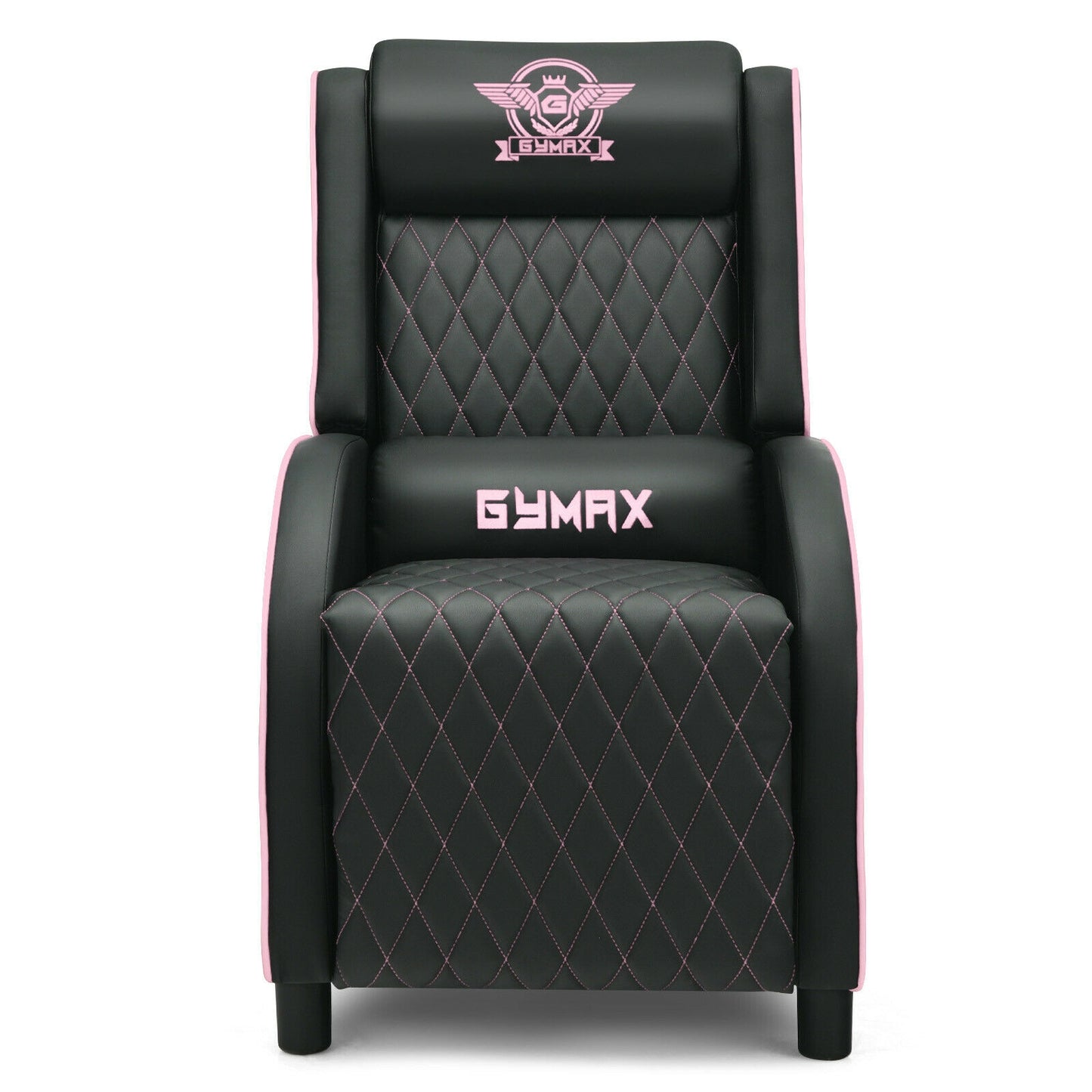 Massage Gaming Recliner Chair with Headrest and Adjustable Backrest for Home Theater-Pink Kids Crystal
