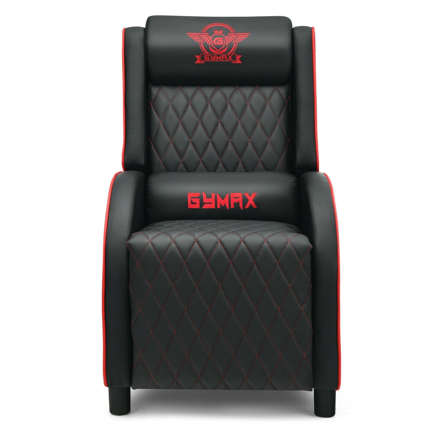 Massage Gaming Recliner Chair with Headrest and Adjustable Backrest for Home Theater-Red Kids Crystal