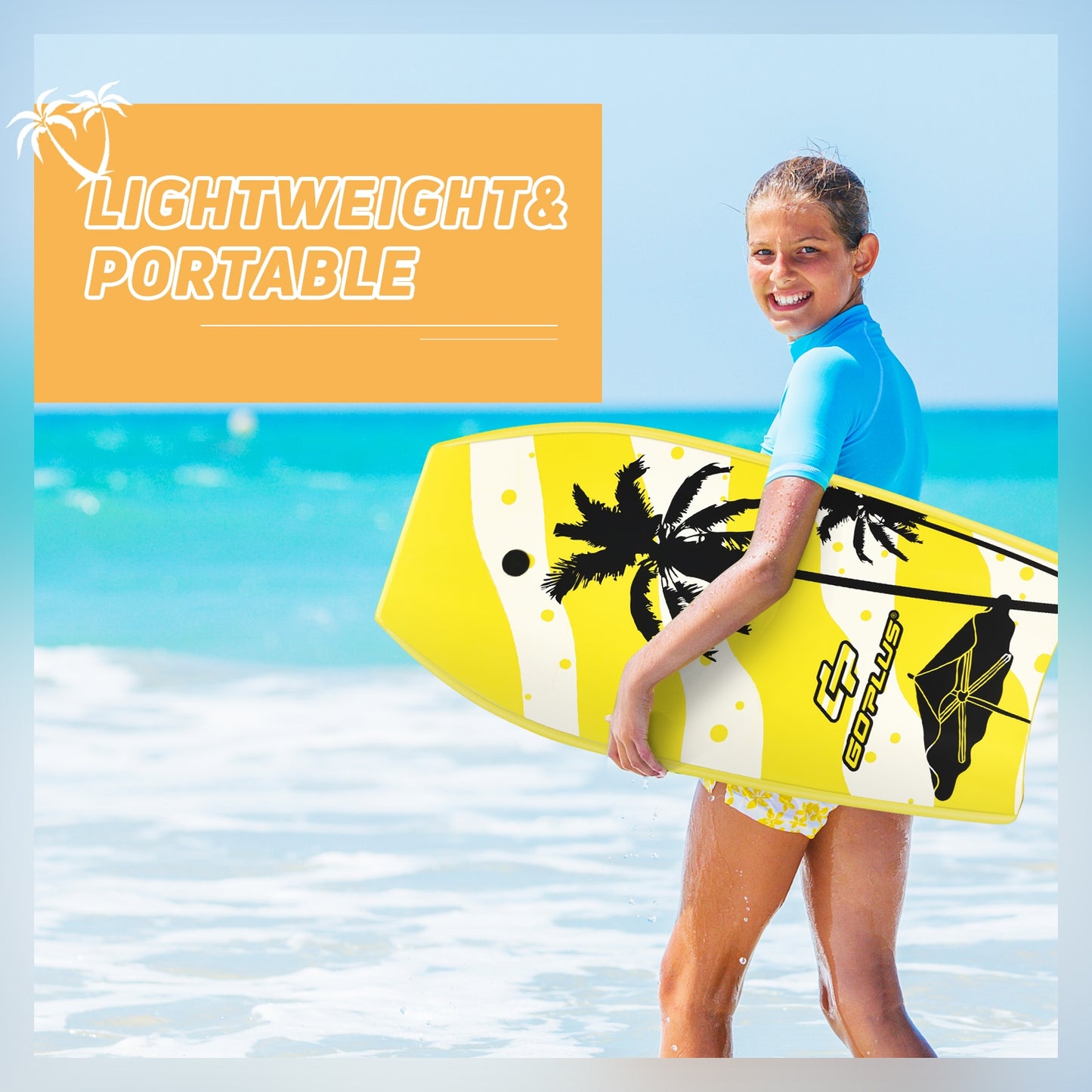 Lightweight Bodyboard Surfing with EPS Core Boarding-S Kids Crystal