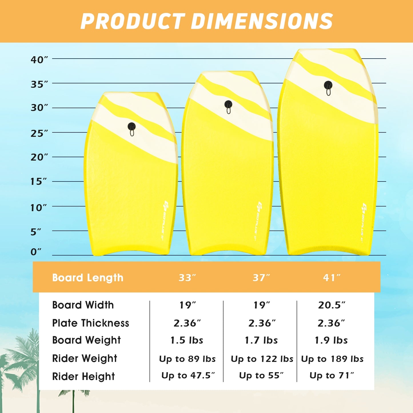 Lightweight Bodyboard Surfing with EPS Core Boarding-S Kids Crystal
