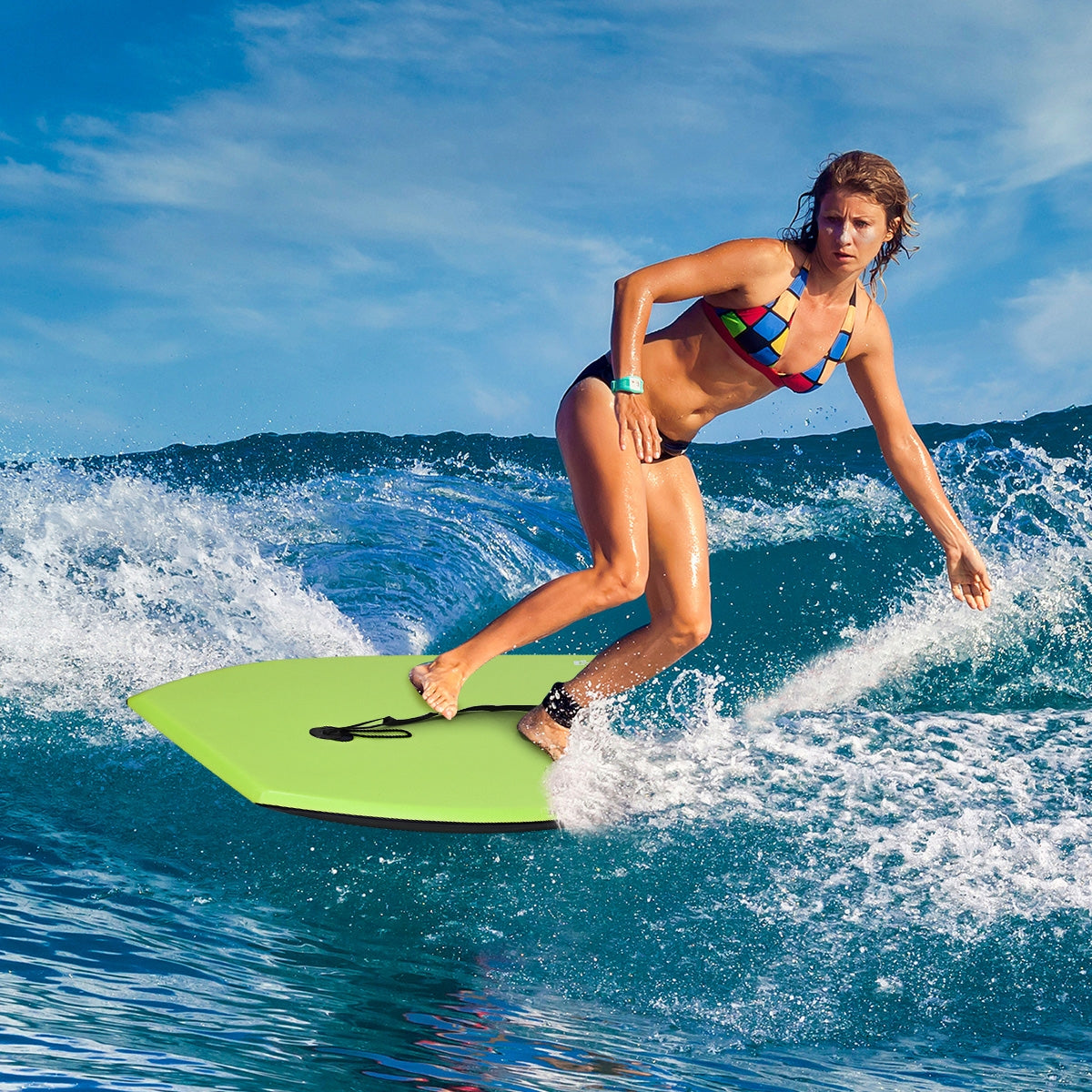 Super Surfing Lightweight Bodyboard with Leash-M Kids Crystal