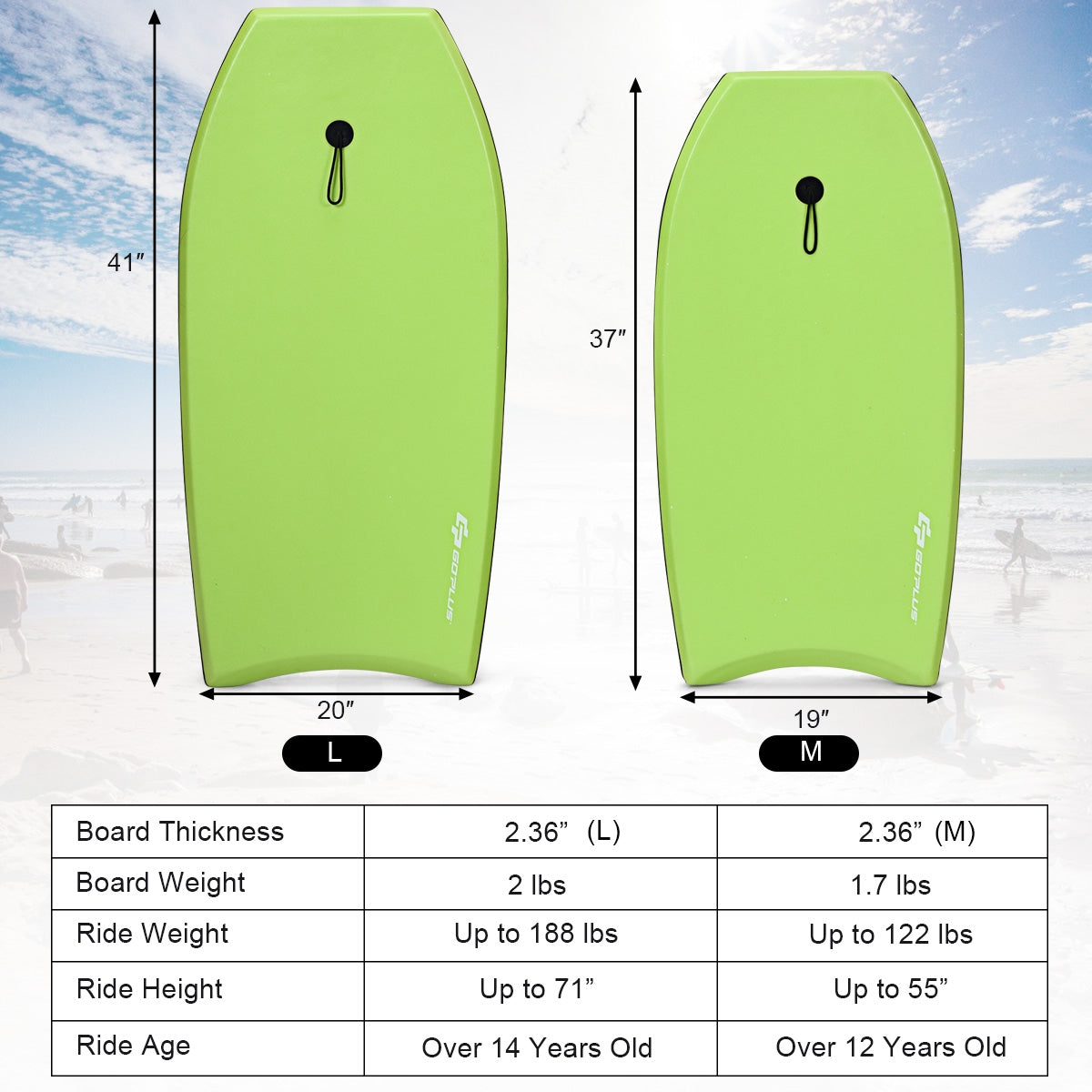 Super Surfing Lightweight Bodyboard with Leash-M Kids Crystal