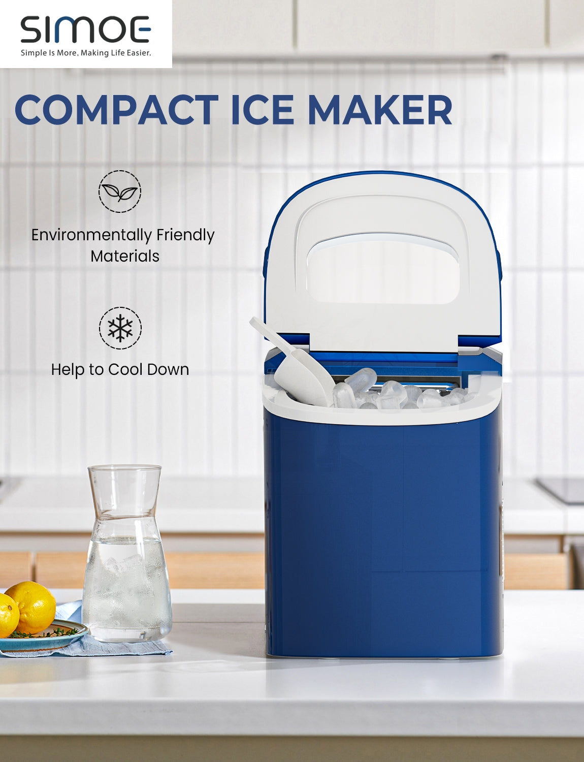 Mini Portable Compact Electric Ice Maker Machine-Navy Kids Crystal