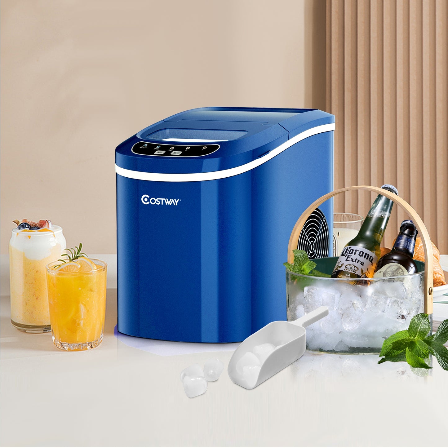 Mini Portable Compact Electric Ice Maker Machine-Navy Kids Crystal