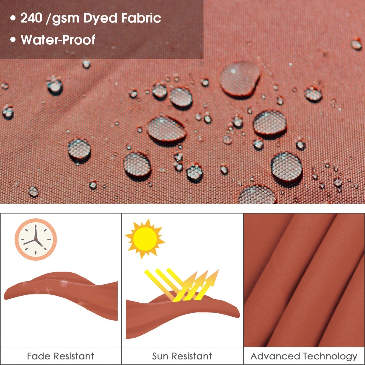 11 Feet Patio Offset Cantilever Umbrella 360° Rotation Aluminum Tilt-Brick Red Kids Crystal