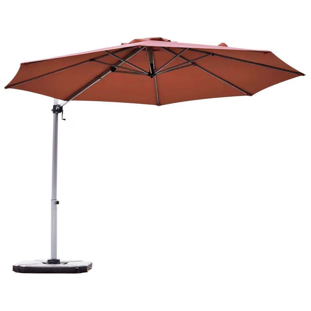 11 Feet Patio Offset Cantilever Umbrella 360° Rotation Aluminum Tilt-Brick Red Kids Crystal