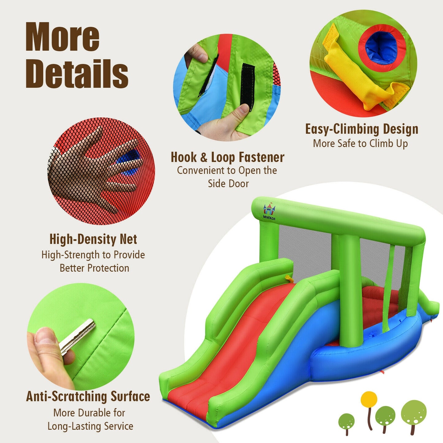 Inflatable Dual Slide Basketball Game Bounce House Without Blower Kids Crystal