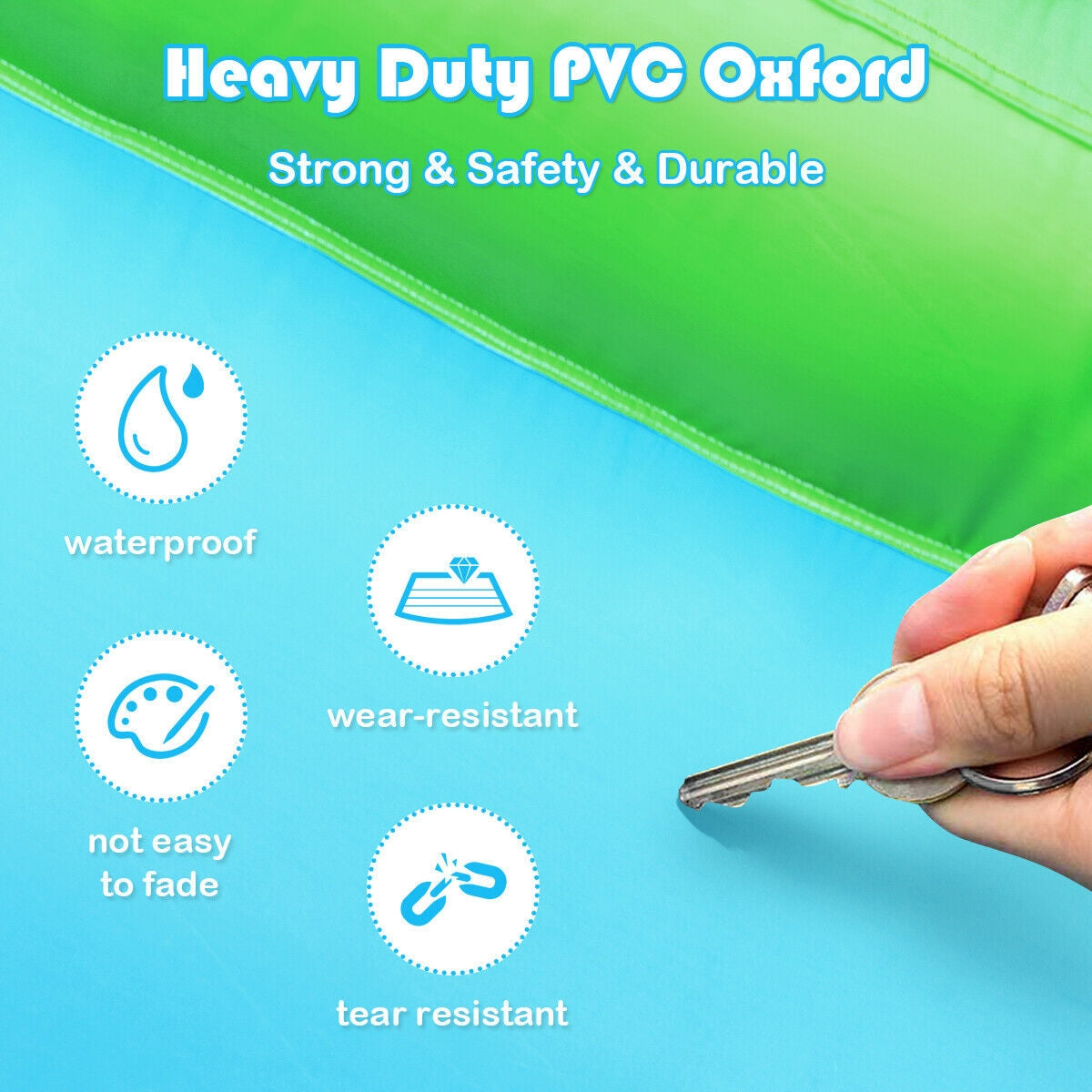 Inflatable Water Park Crocodile Bouncer Dual Slide Climbing Wall Without Blower Kids Crystal