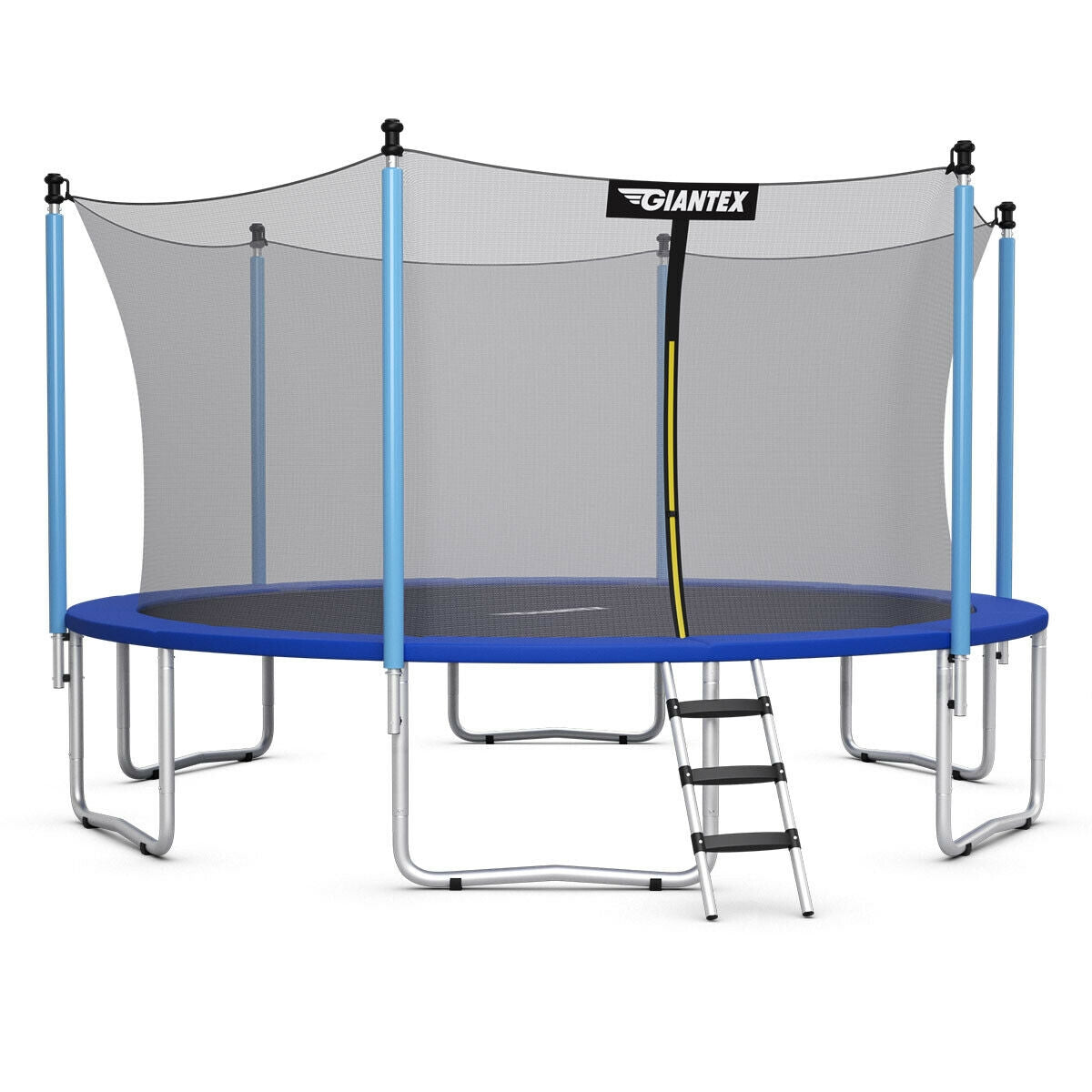 12 Feet Trampoline Combo with Spring Pad Ladder Kids Crystal