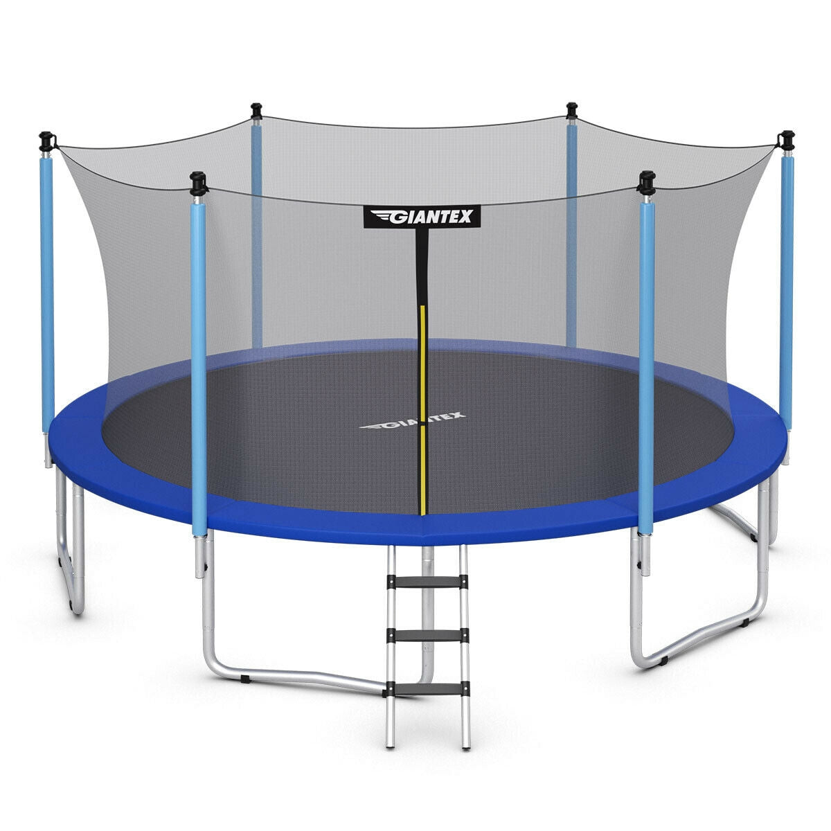 12 Feet Trampoline Combo with Spring Pad Ladder Kids Crystal