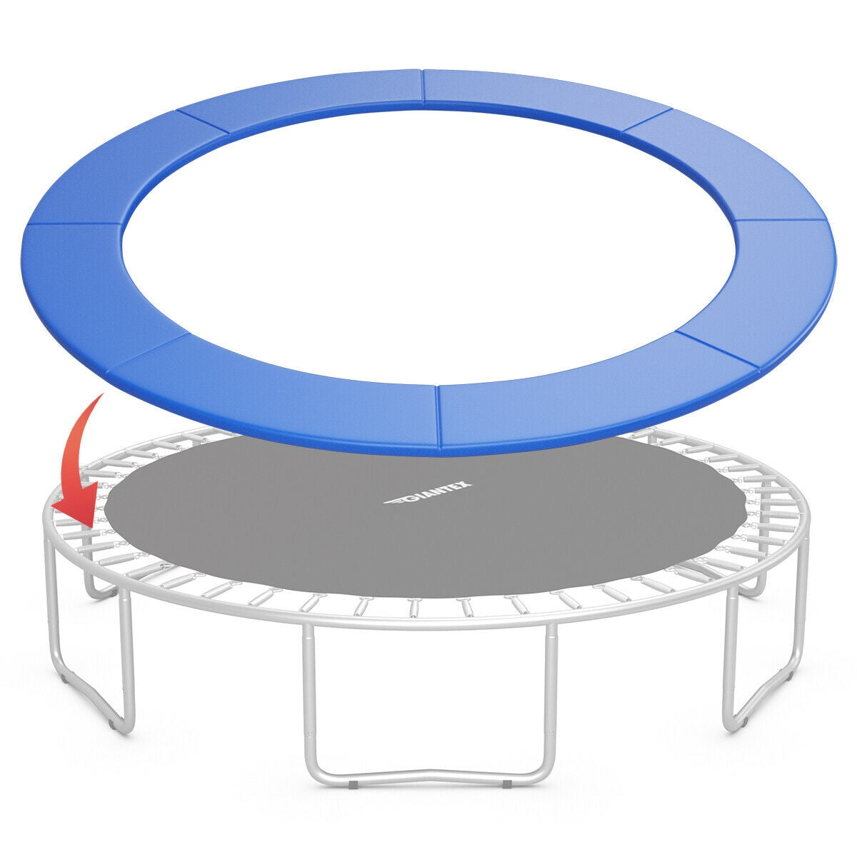 10Ft Waterproof Safety Trampoline Bounce Frame Spring Cover Outdoor/Indoor-Navy Kids Crystal