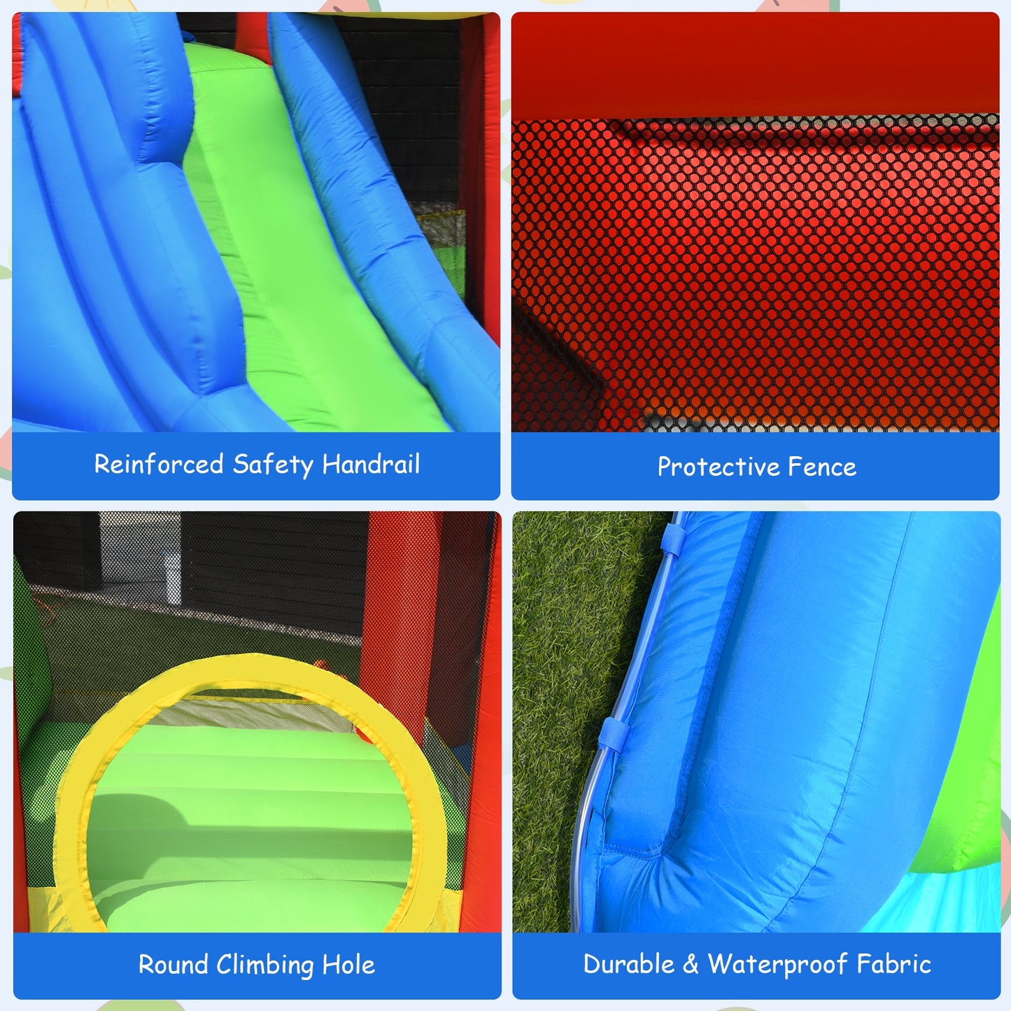 Inflatable Bounce House Splash Pool with Water Climb Slide Blower included Kids Crystal