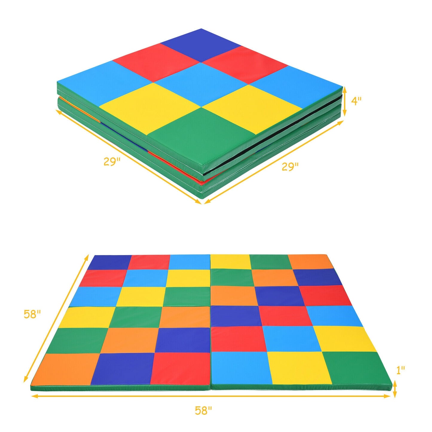 58 Inch Toddler Foam Play Mat Baby Folding Activity Floor Mat Kids Crystal