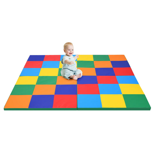 58 Inch Toddler Foam Play Mat Baby Folding Activity Floor Mat Kids Crystal
