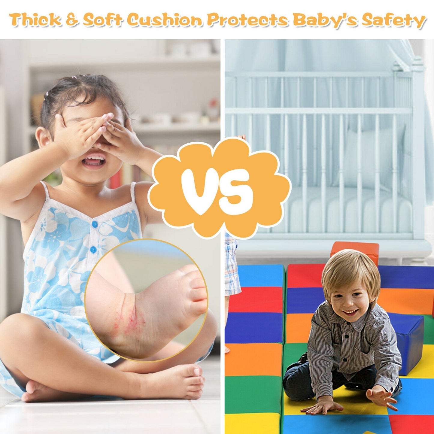 58 Inch Toddler Foam Play Mat Baby Folding Activity Floor Mat Kids Crystal