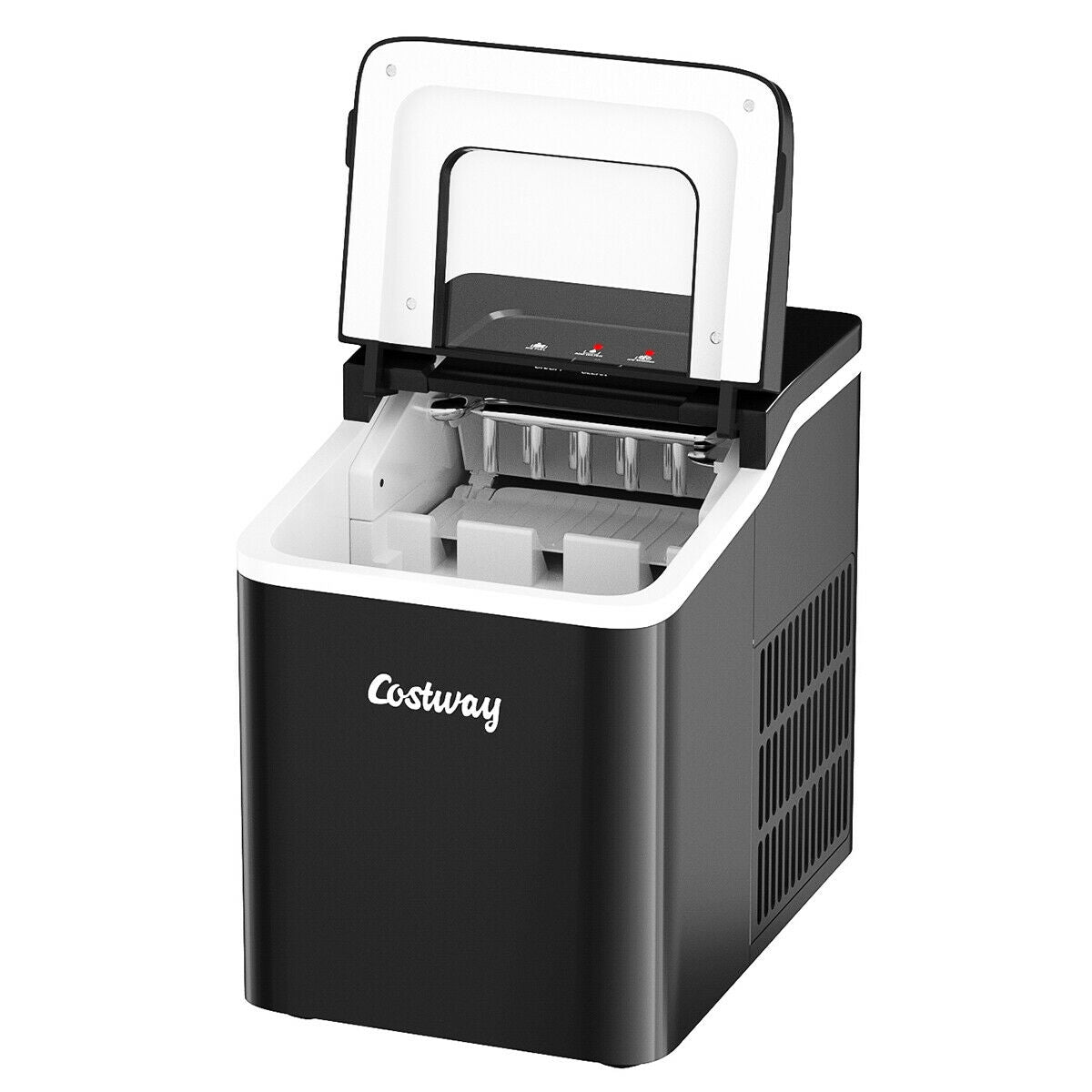26lbs/24h Portable Countertop Ice Maker Machine with Scoop 9 Ice Cubes Ready in 8 minutes-Black Kids Crystal