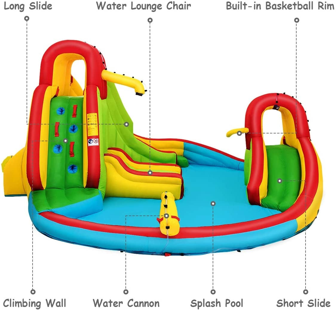 Kids Gift Inflatable Water Slide Bounce Park with 480 W Blower Kids Crystal