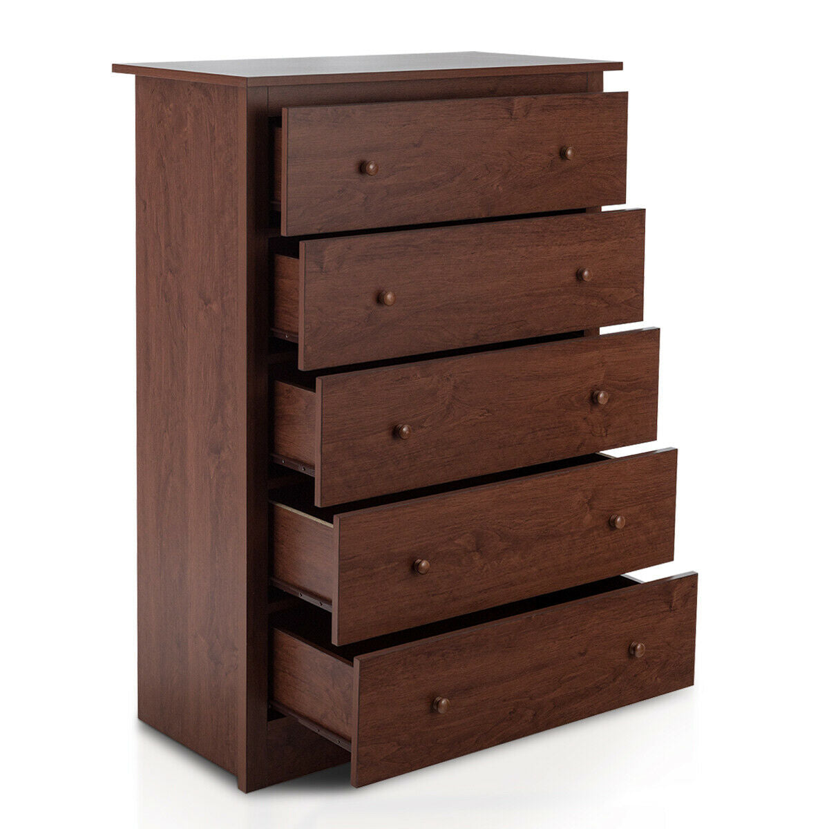 Functional Storage Organized Dresser with 5 Drawer-Brown Kids Crystal