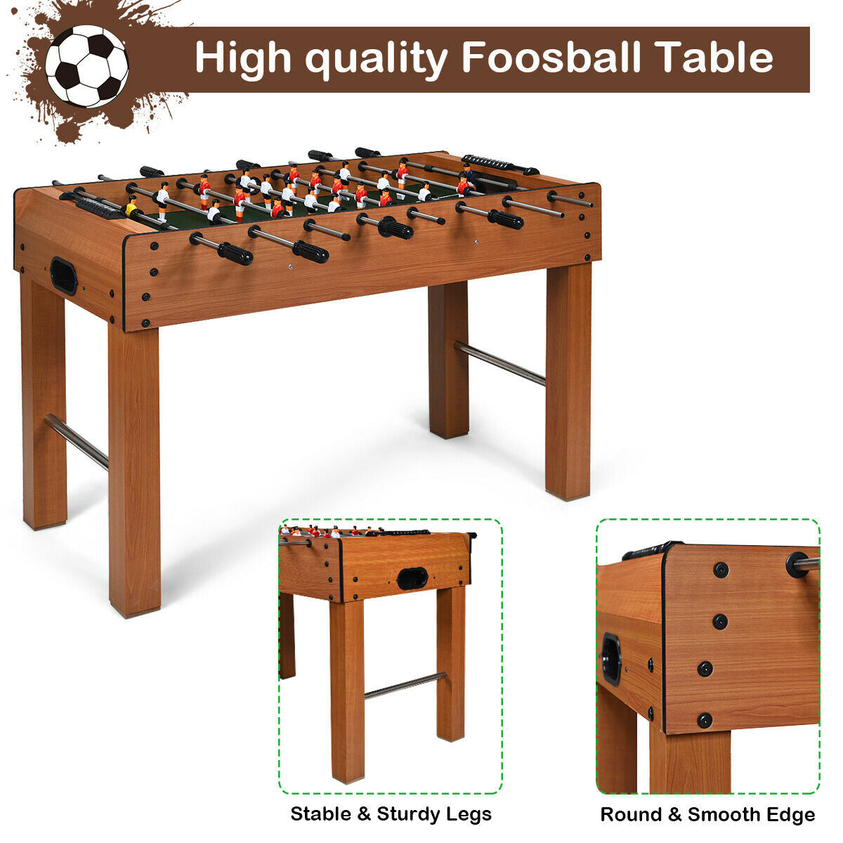 48 Inch Foosball Table Indoor Soccer Game Kids Crystal