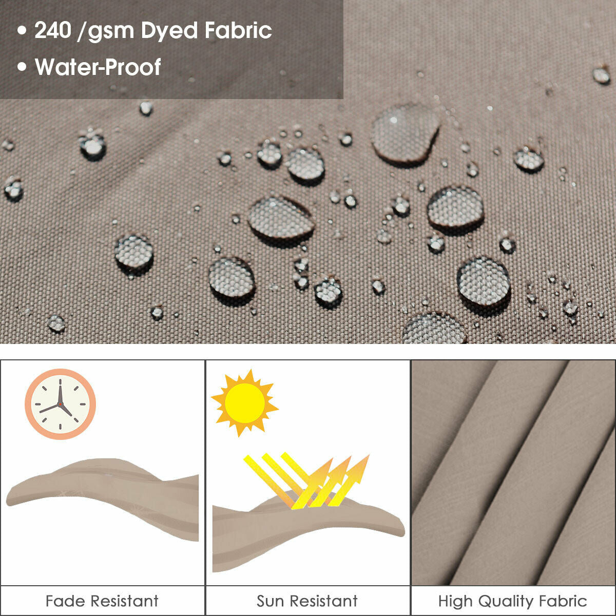 11 Feet Patio Offset Cantilever Umbrella 360° Rotation Aluminum Tilt-Tan Kids Crystal