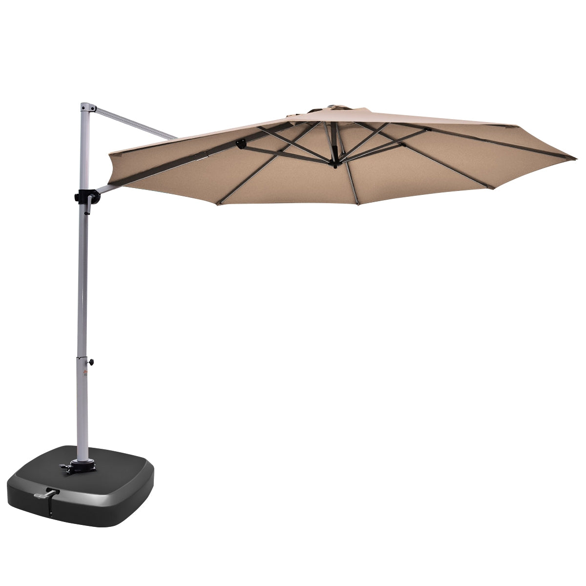 11 Feet Patio Offset Cantilever Umbrella 360° Rotation Aluminum Tilt-Tan Kids Crystal